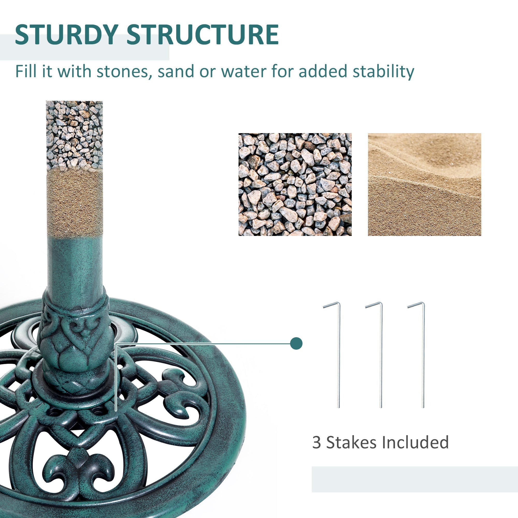 Outsunny 27'' Bird Bath with Fleur De Lis Design, Outdoor Resin Decor, Time-Worn Finish - Enhance Your Garden's Charm