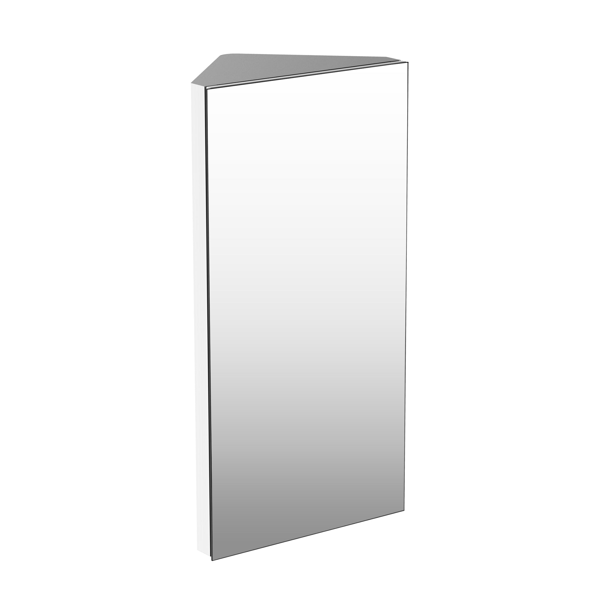 HOMCOM Sleek Corner Mirror Cabinet: Stainless Steel Wall Mounted Bathroom Storage with Single Door