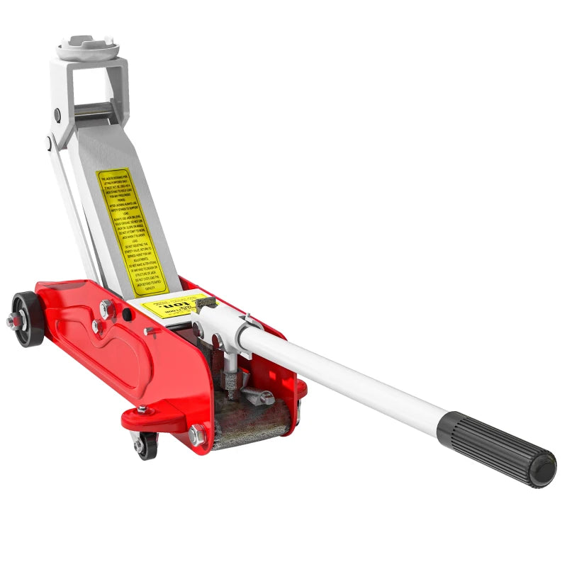 Low Profile Jack, Hydraulic Racing Floor Jack, 4.7"-11.8" Lifting Range, 2 Ton (4,000 lb) Capacity, Red