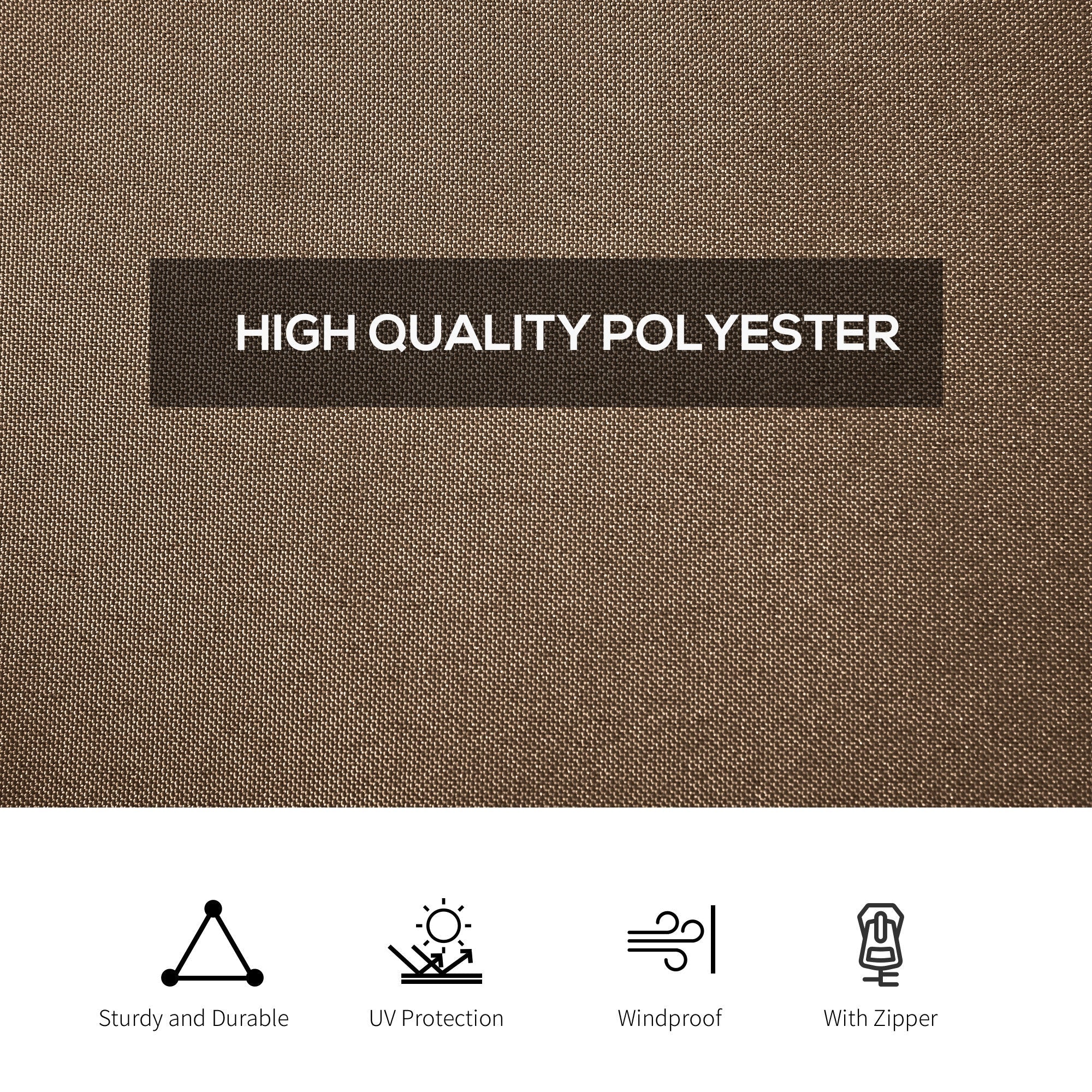 Outsunny Gazebo Curtain 10'x10' Sidewall Set 4 Panels with Hooks Brown for Outdoor Shelter