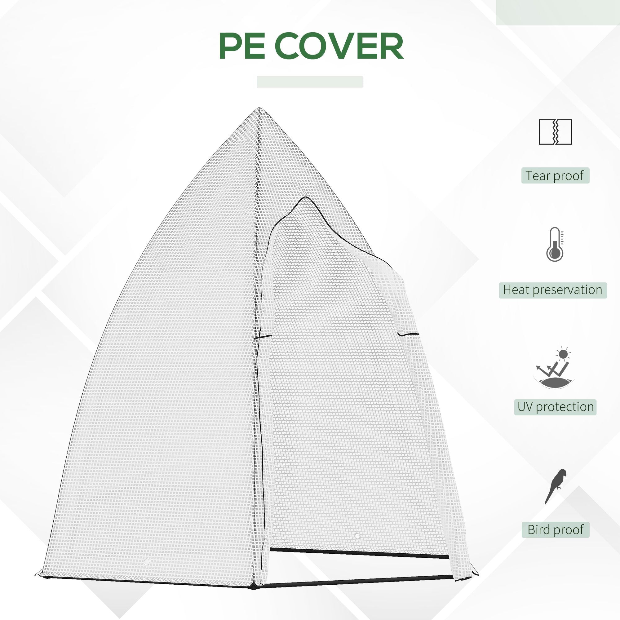 Outsunny Greenhouse Oasis: 63" x 54" x 71" Portable Plant Sanctuary with Zipper Roll Up Door and Window for Outdoor Garden Patio