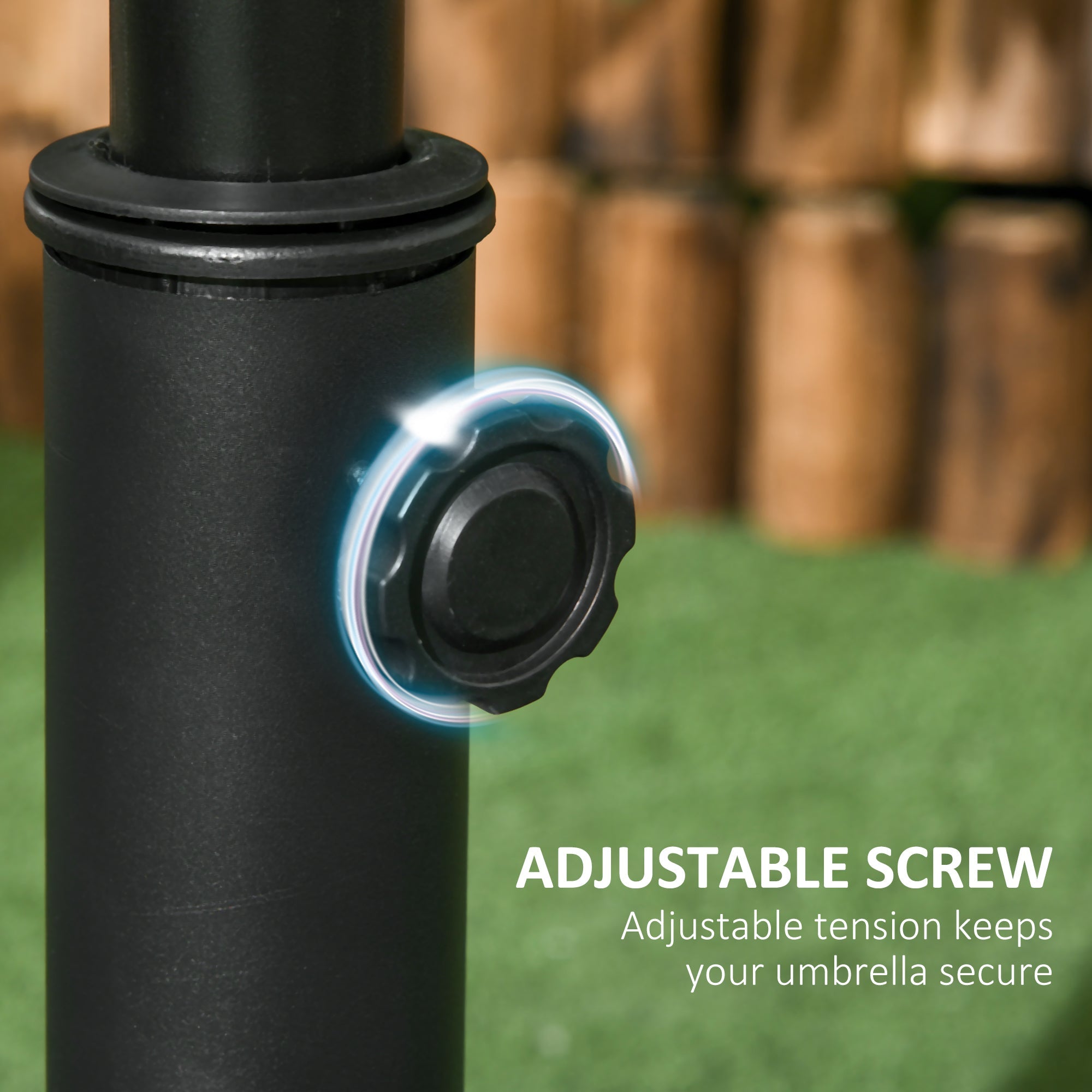 Outsunny Concrete Umbrella Base: 44 lbs 18" Round Heavy Duty Weather-Resistant Stand for Patio, Grey