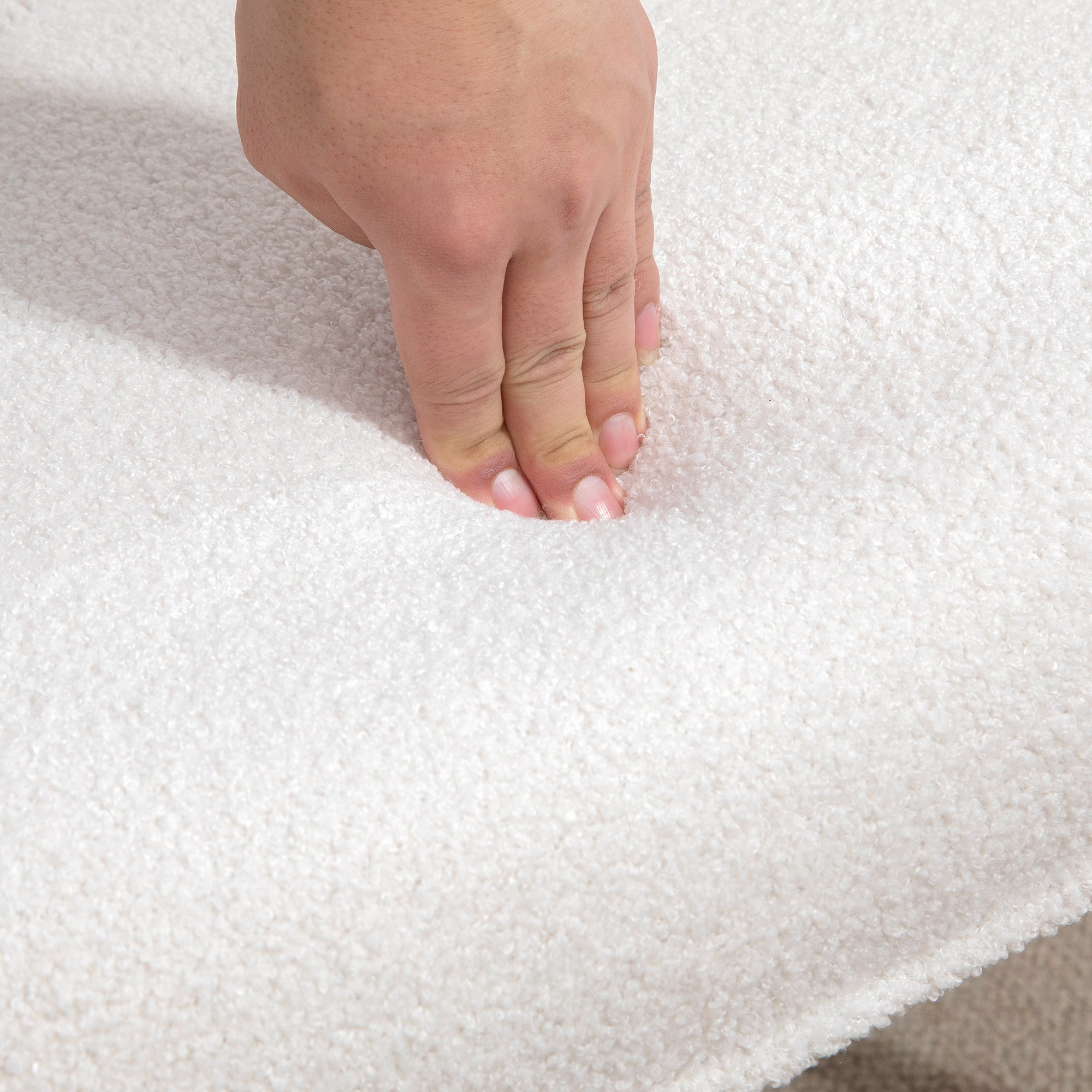 HOMCOM Accent Sherpa Chair, Upholstered Armchair, Fluffy Wingback Chair for Living Room, Reading Room, Cream White