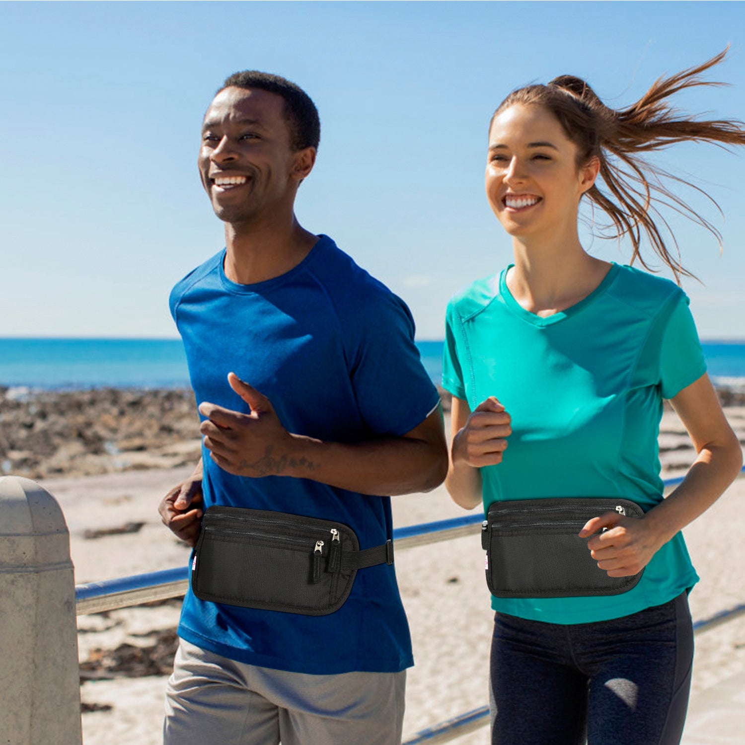 Travel Money Belt Waist Bag Pack RFID Blocking Anti-Theft Waist Pouch Waterproof for Men Women