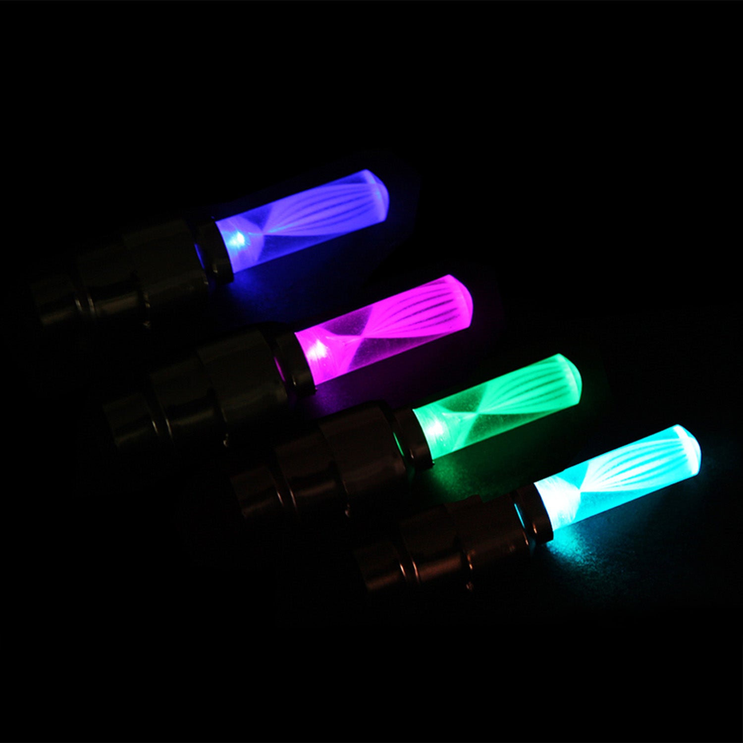 2 LED Tire Valve Caps Light Bike Bicycle Motorcycle Wheel Light Car Tire Valve Lamp w/ Batteries
