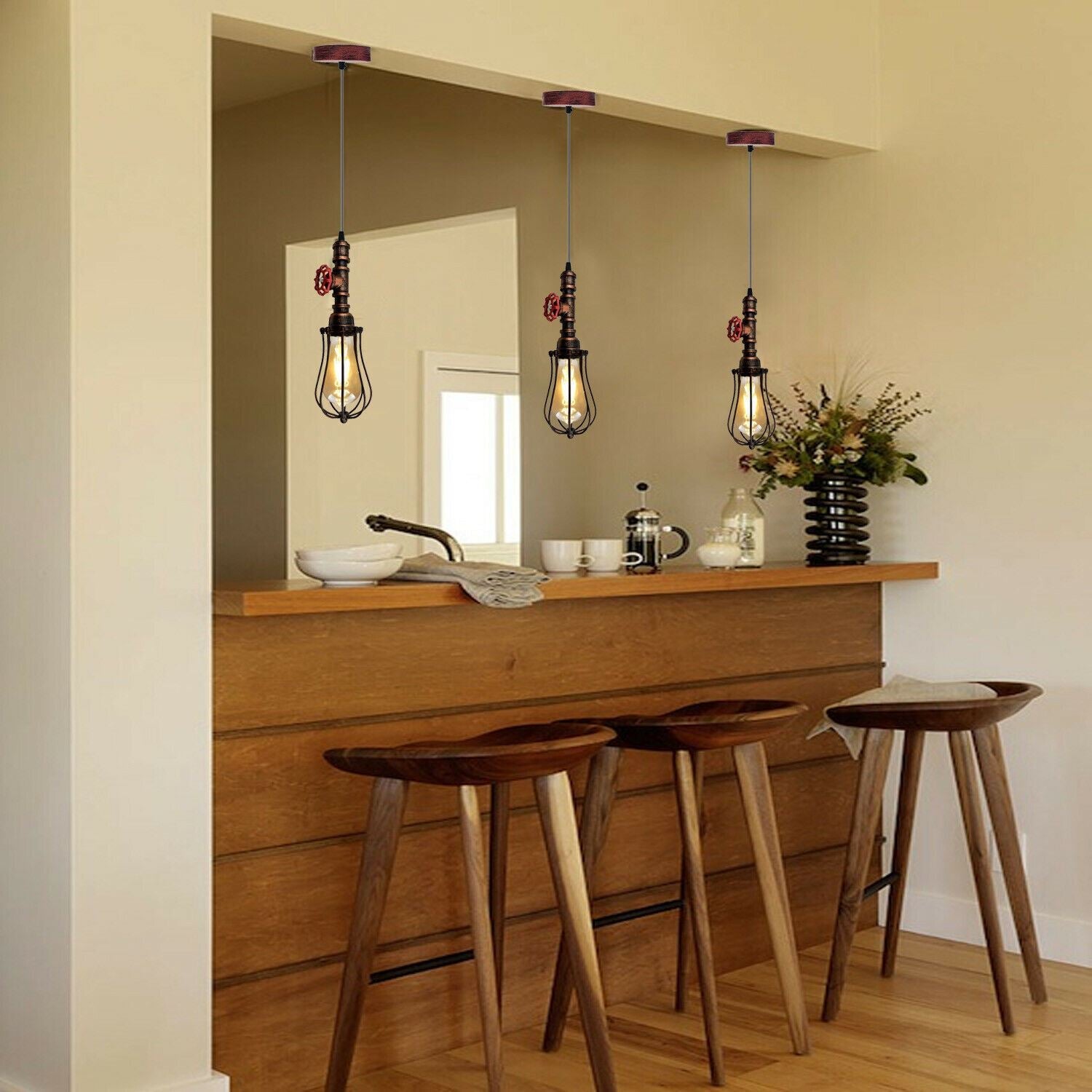 Industrial Balloon Cage Water Pipe Ceiling Light ~1378