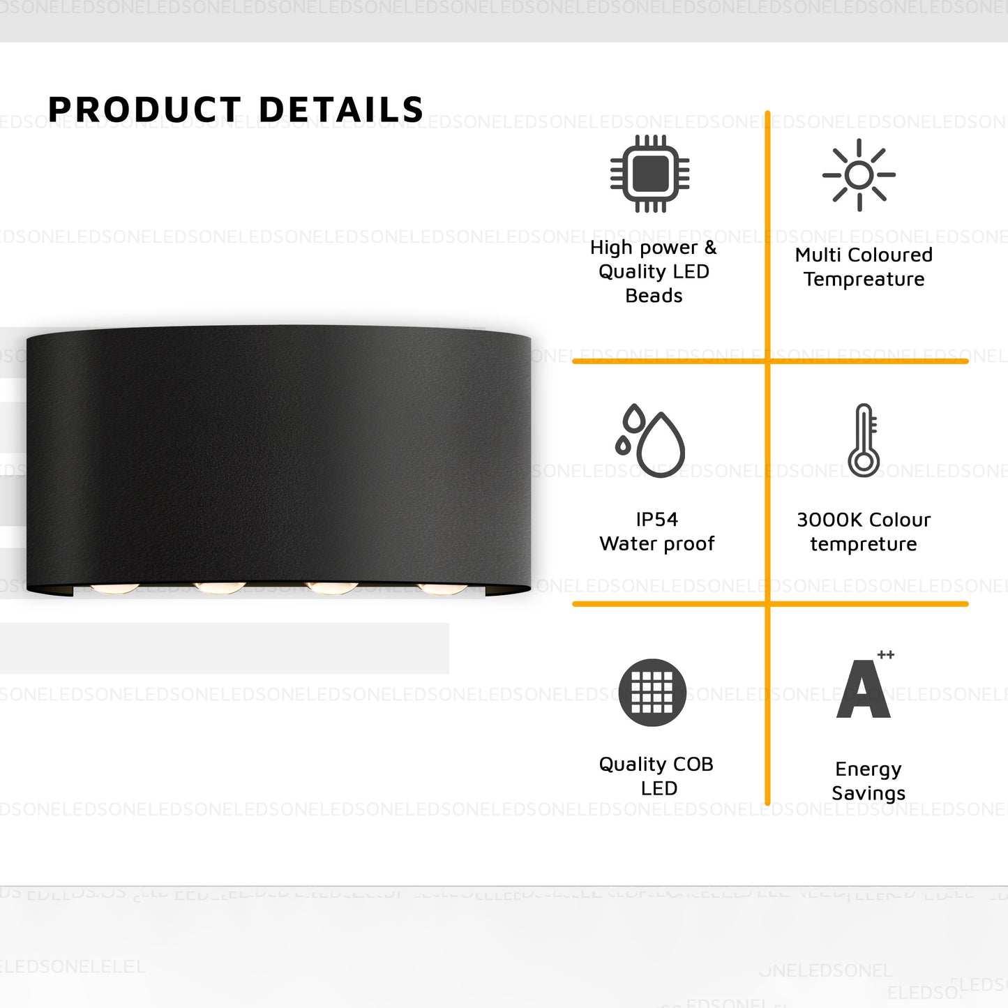 IP54 Up Down Waterproof Outdoor Wall Lighting~1614