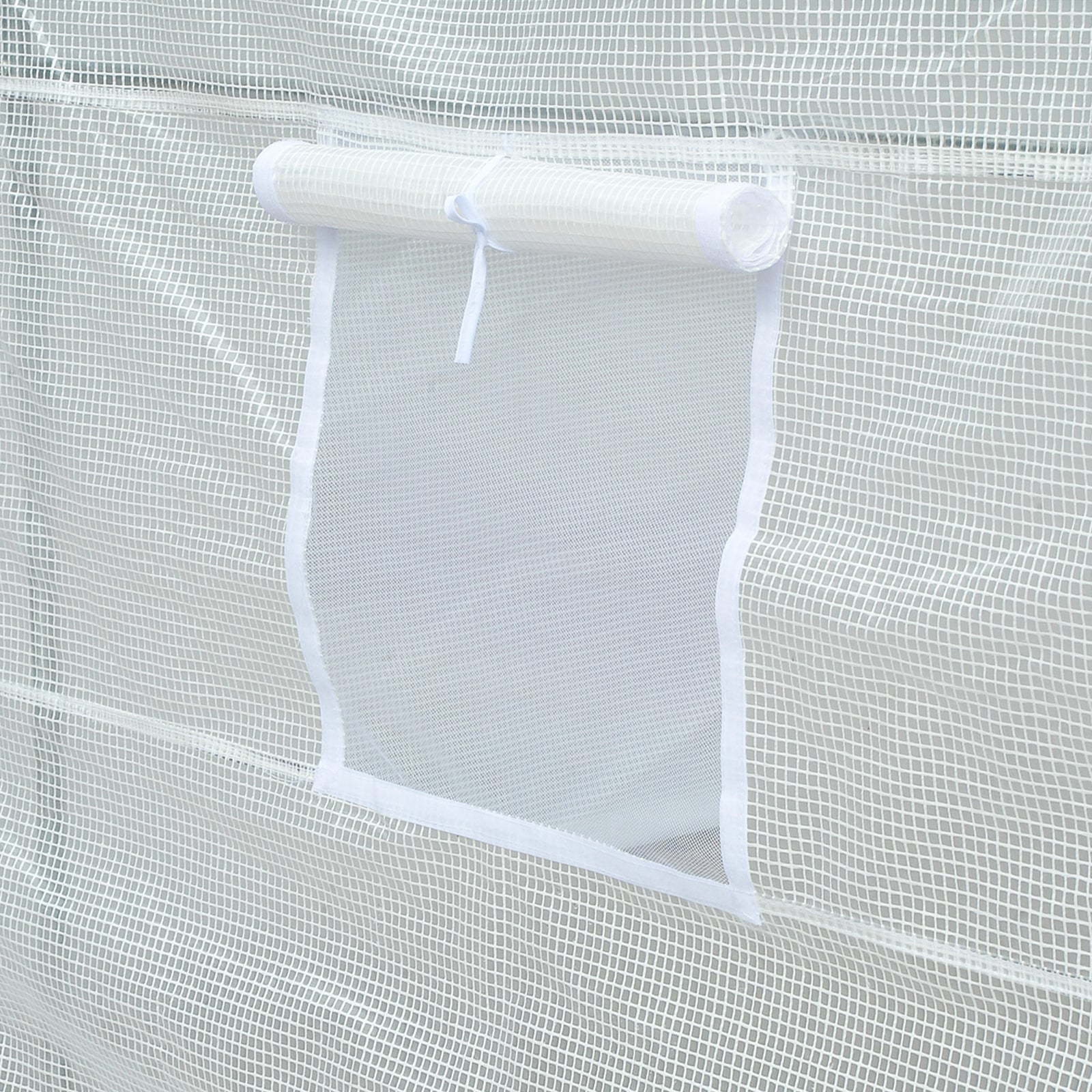 Outsunny Portable Walk-in Grow Shelter: 11.5x6.6x6.6ft with Door and Ventilation Window for Garden Plant Growing, White