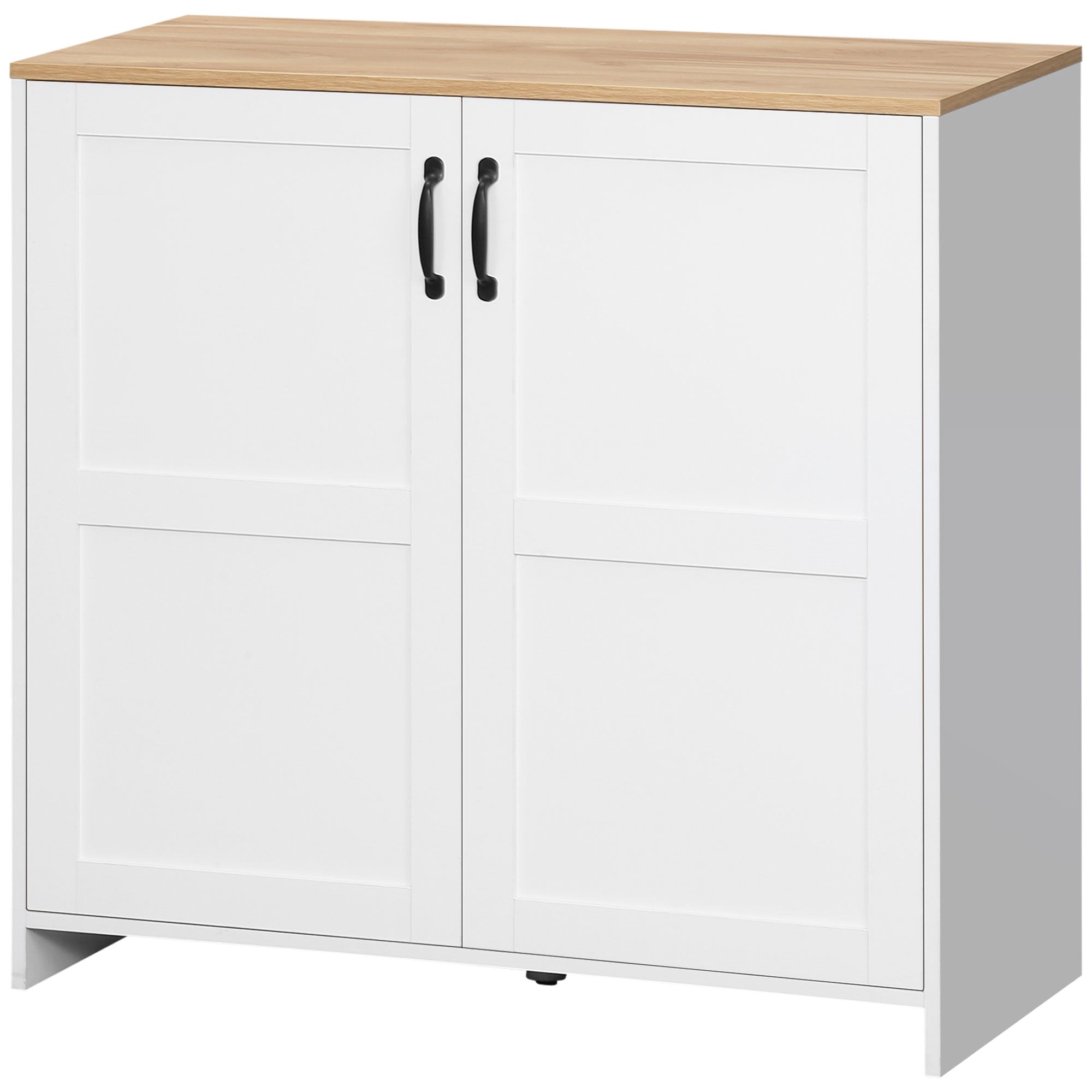 HOMCOM Kitchen Buffet Storage with 2 Doors and 2 Adjustable Shelves 90 x 39.5 x 88 cm White