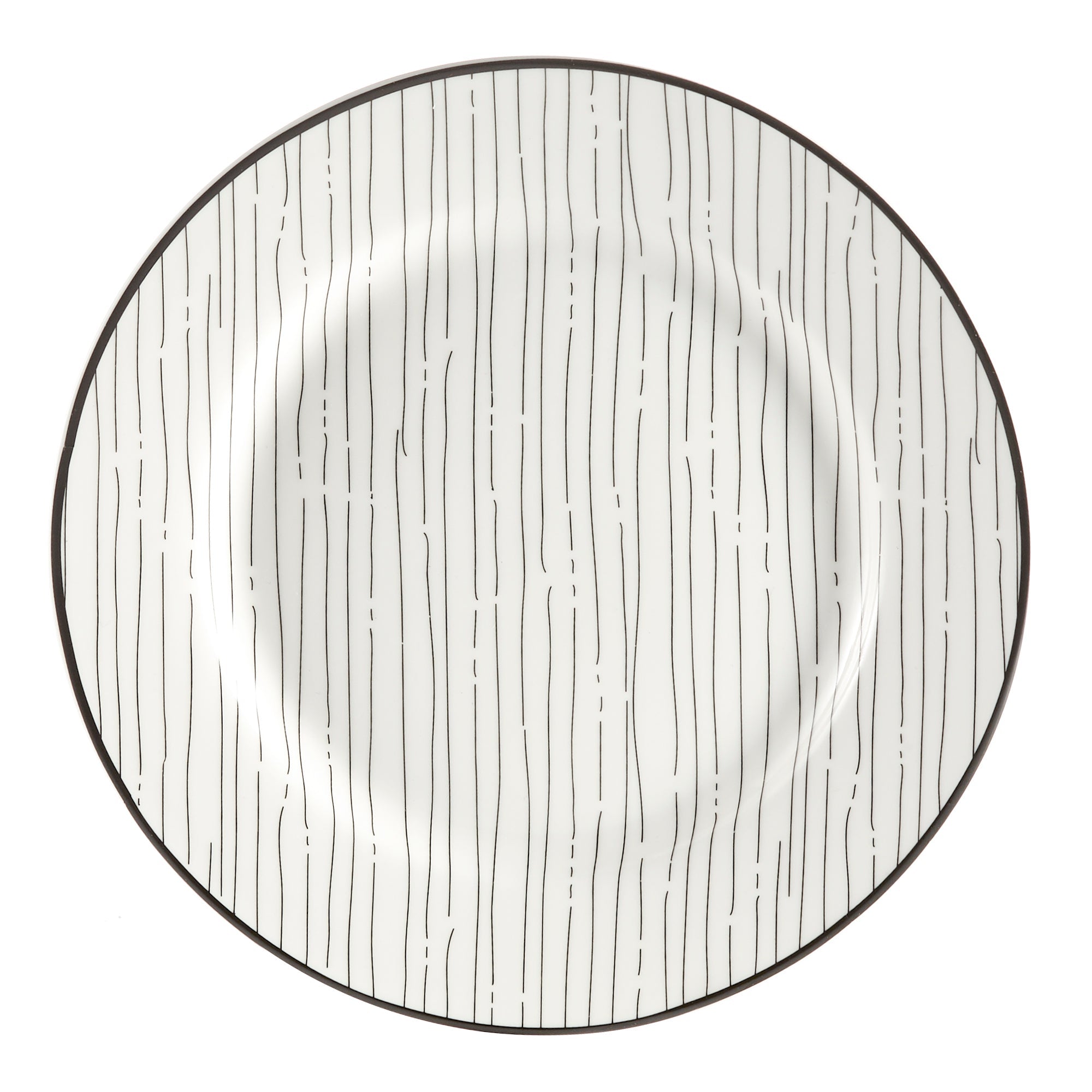 Dinnerware Set 12 Piece Black and White, Service for 4