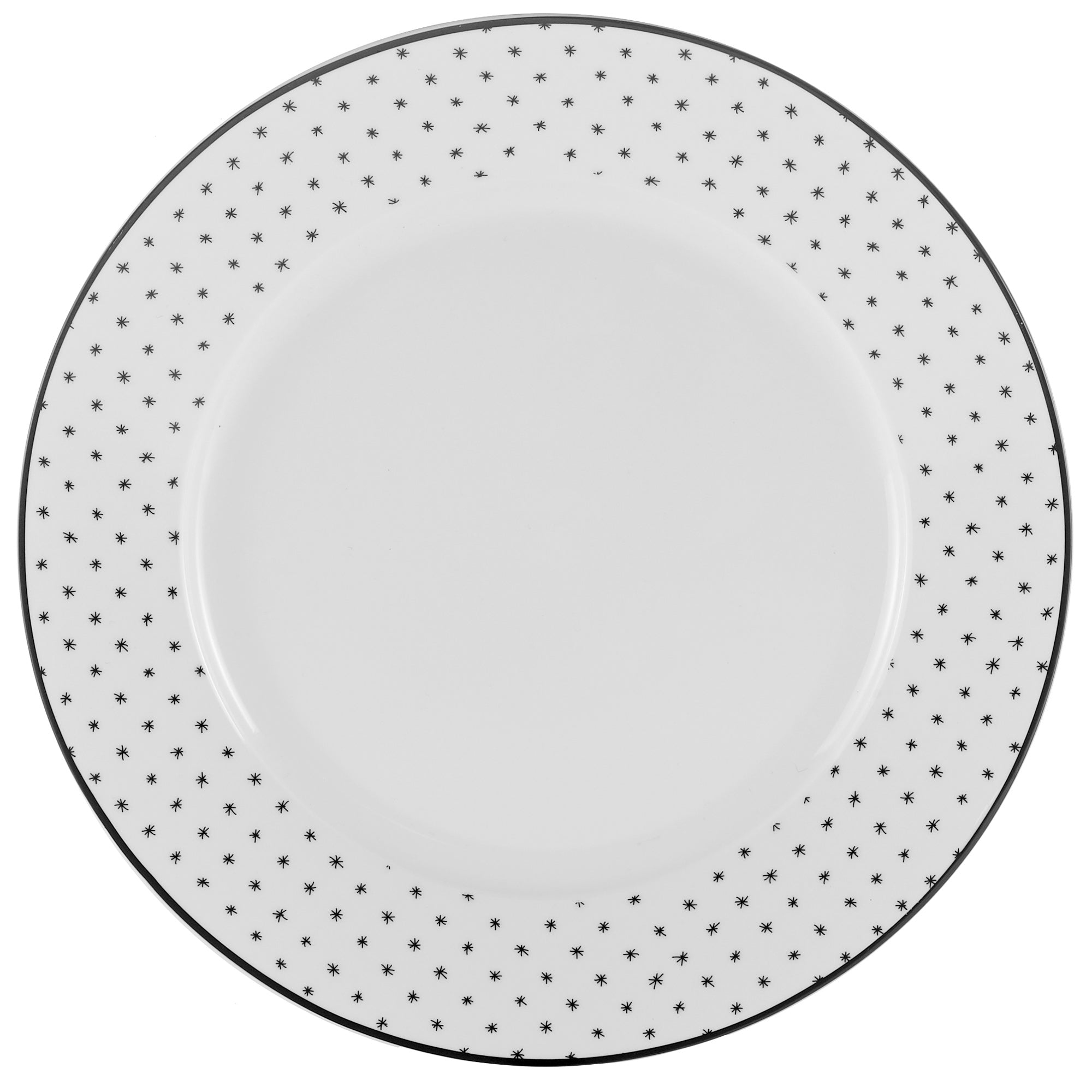 Dinnerware Set 12 Piece Black and White, Service for 4