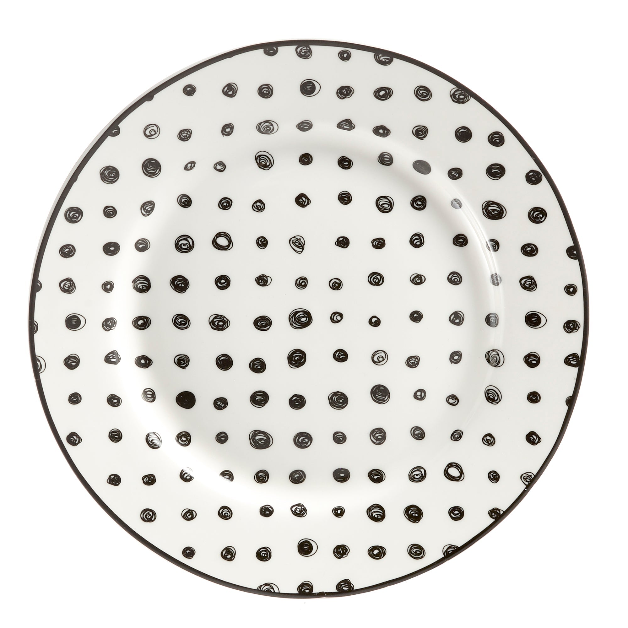 Dinnerware Set 12 Piece Black and White, Service for 4