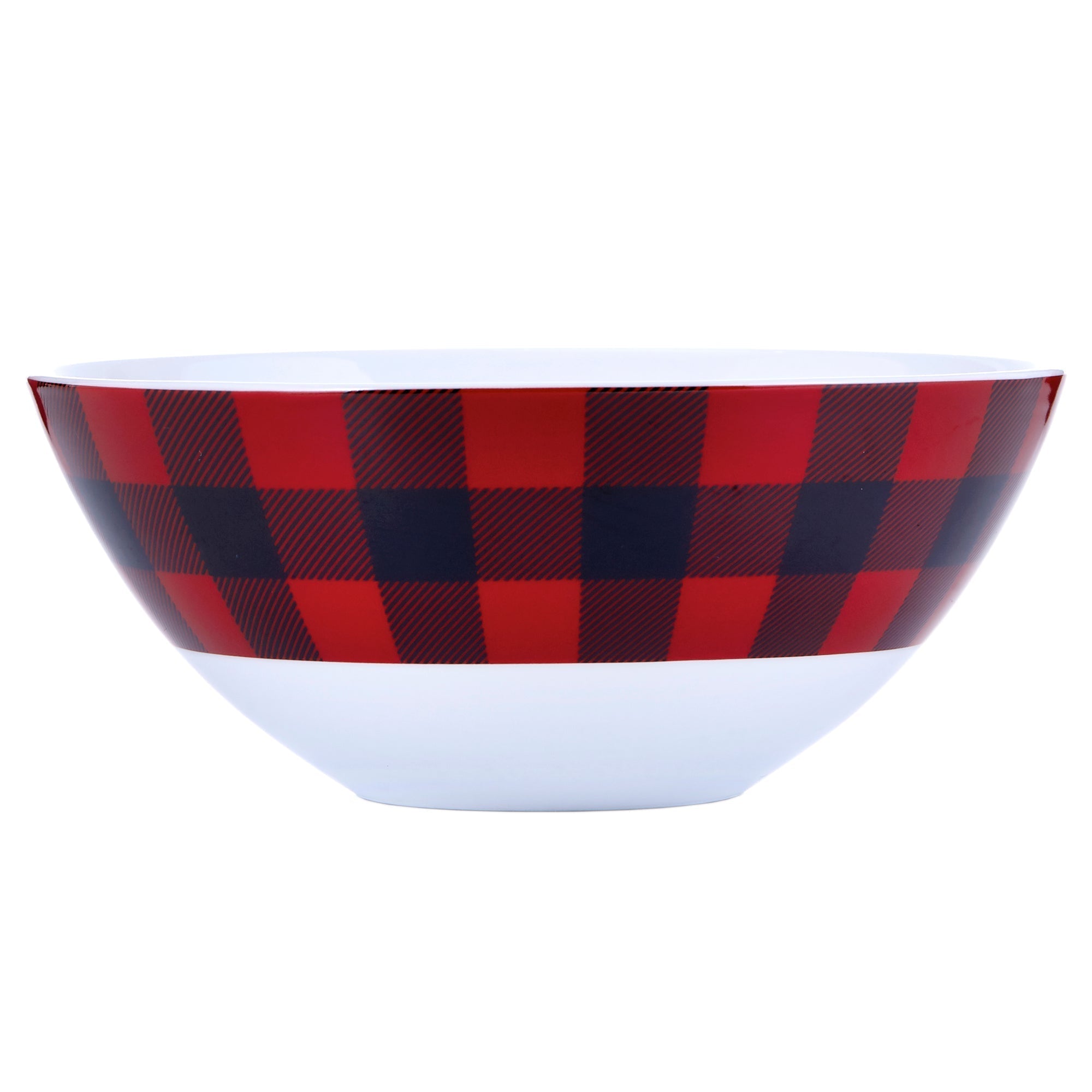 Dinnerware Set 16 Piece Buffalo Plaid Red/Black, Service for 4