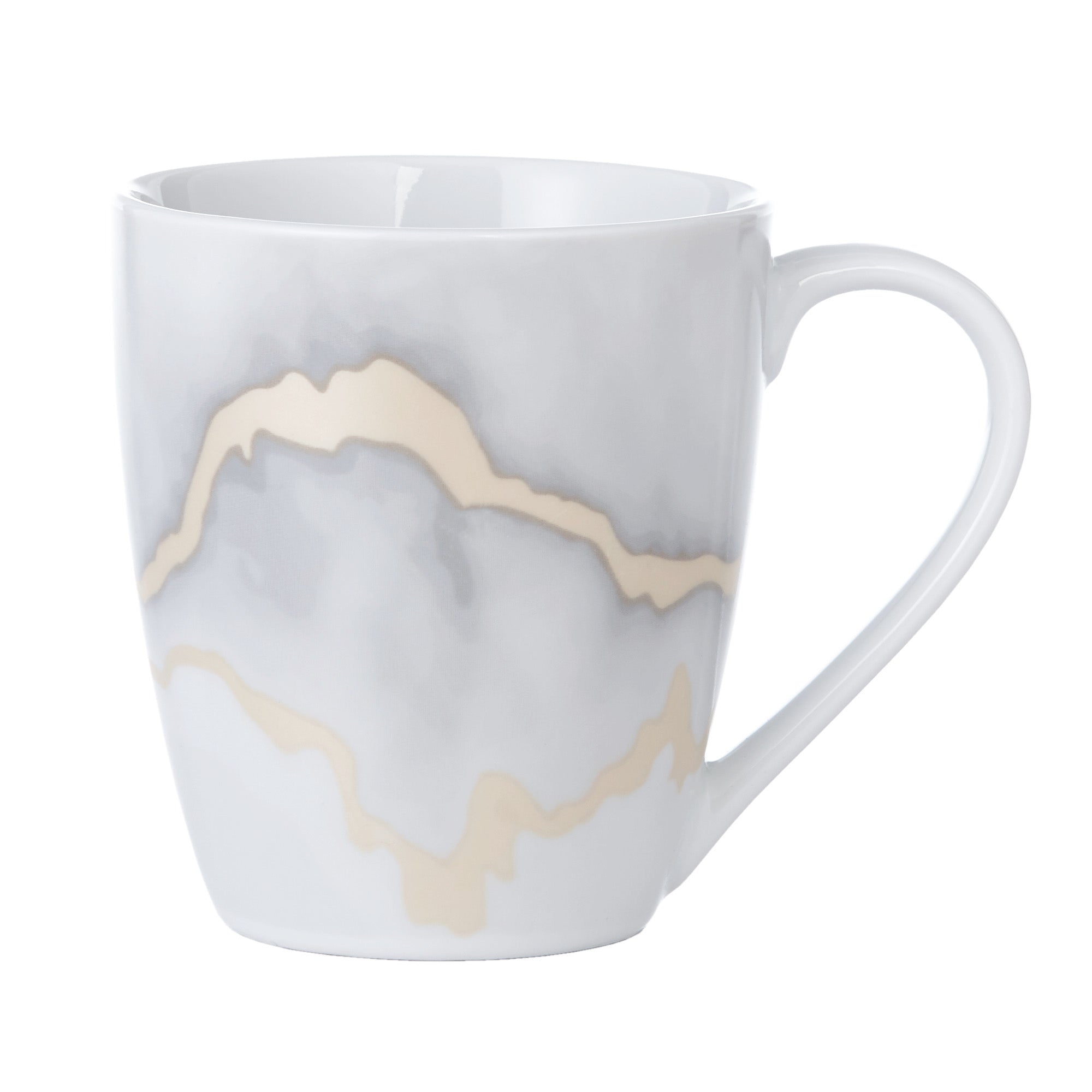 Dinnerware Set 16 Piece Electric Gold Marble, Service for 4