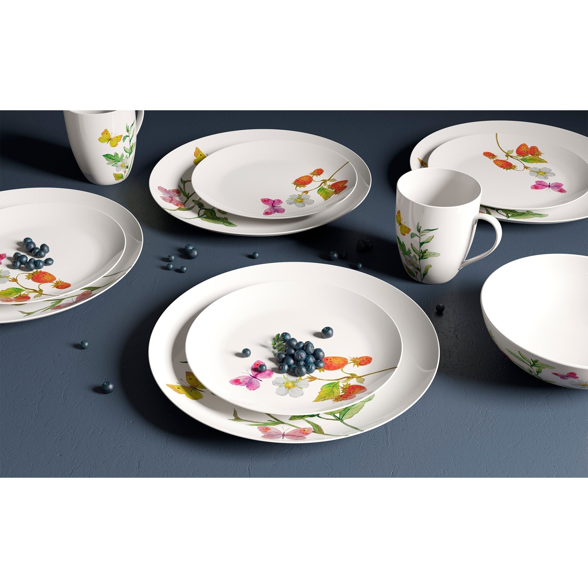 Dinnerware Set 16 Piece Garden Butterflies, Service for 4