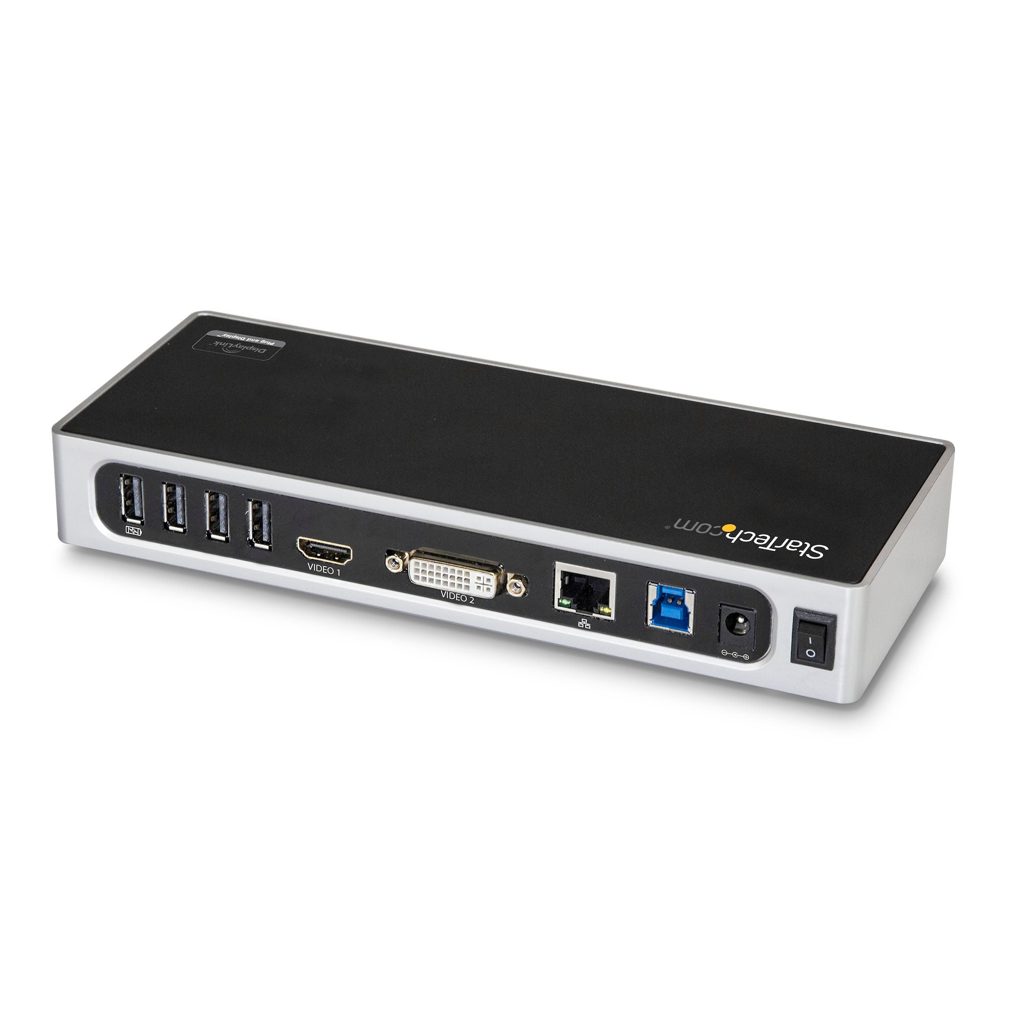USB 3.0 Docking Station - Dual Monitor Laptop Docking Station with HDMI & DVI/VGA Video - 6-port USB 3.1 Gen 1 5Gbps Hub, GbE, Audio - Universal Type-A Dock - Windows & Mac