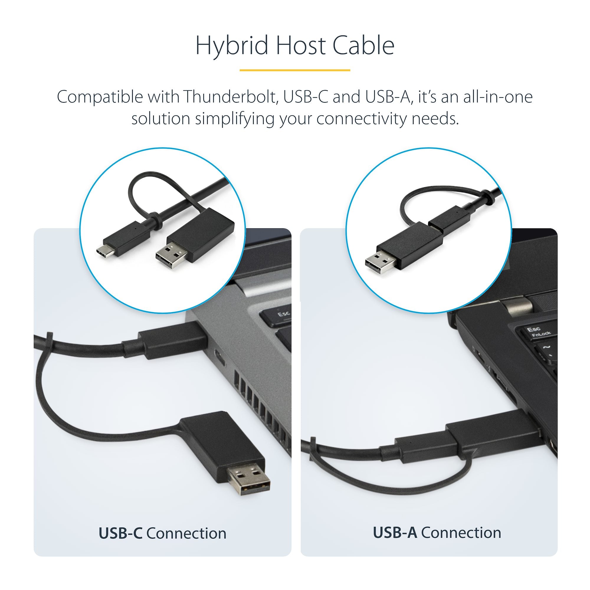 Universal Laptop Docking Station, Hybrid USB-C & USB-A Dock, Dual 4K DP & HDMI, 60W PD, Mac / Windows / Chrome OS, 4x USB 5Gbps Hub, GbE