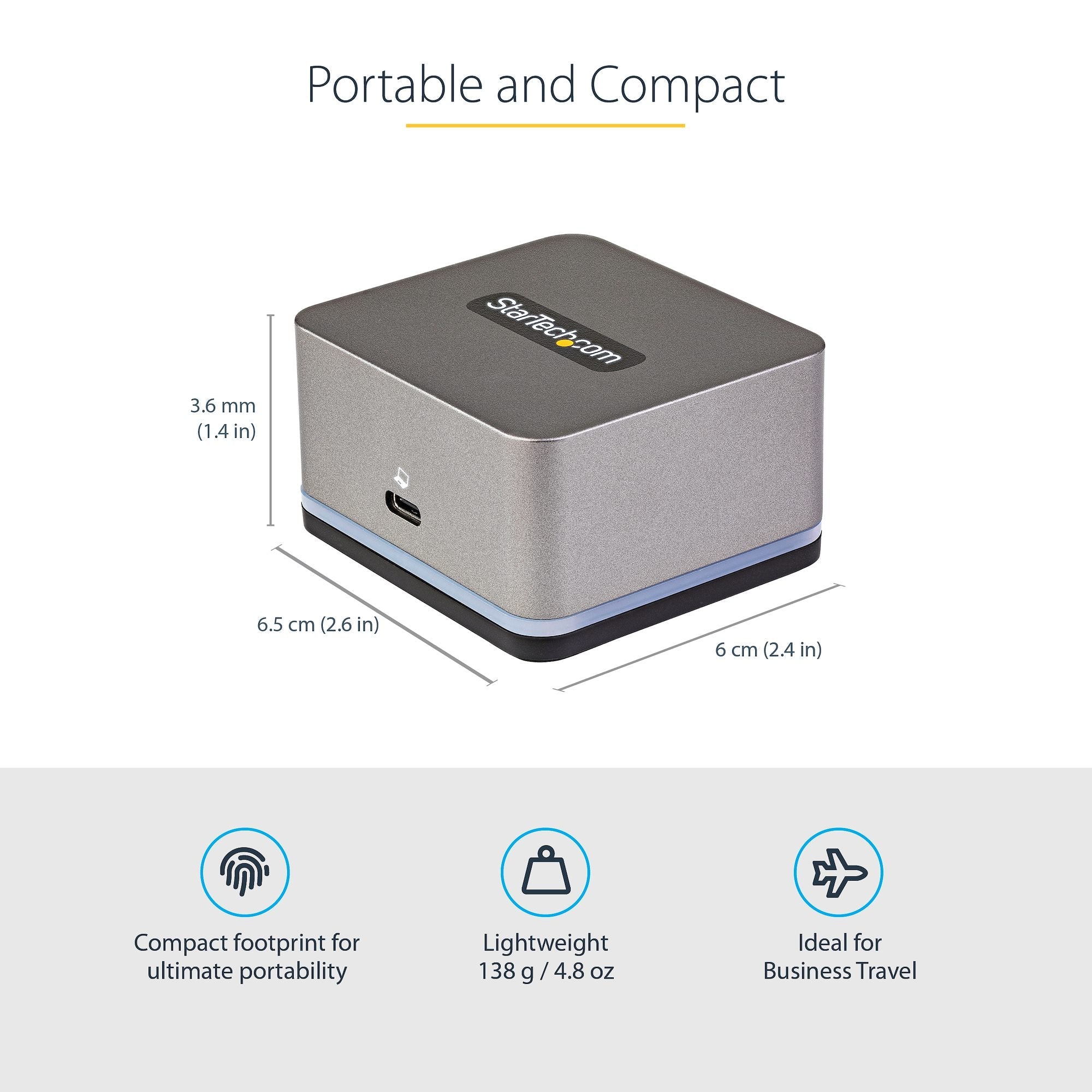 USB C Mini Dock for Chromebooks, iPad Pro, Android Tablets/Smartphones, USB-C Chromebook Docking Station w/ 4K 30Hz HDMI, 27W Power Delivery Charging, 3-Port USB Hub, Gigabit Ethernet - TAA