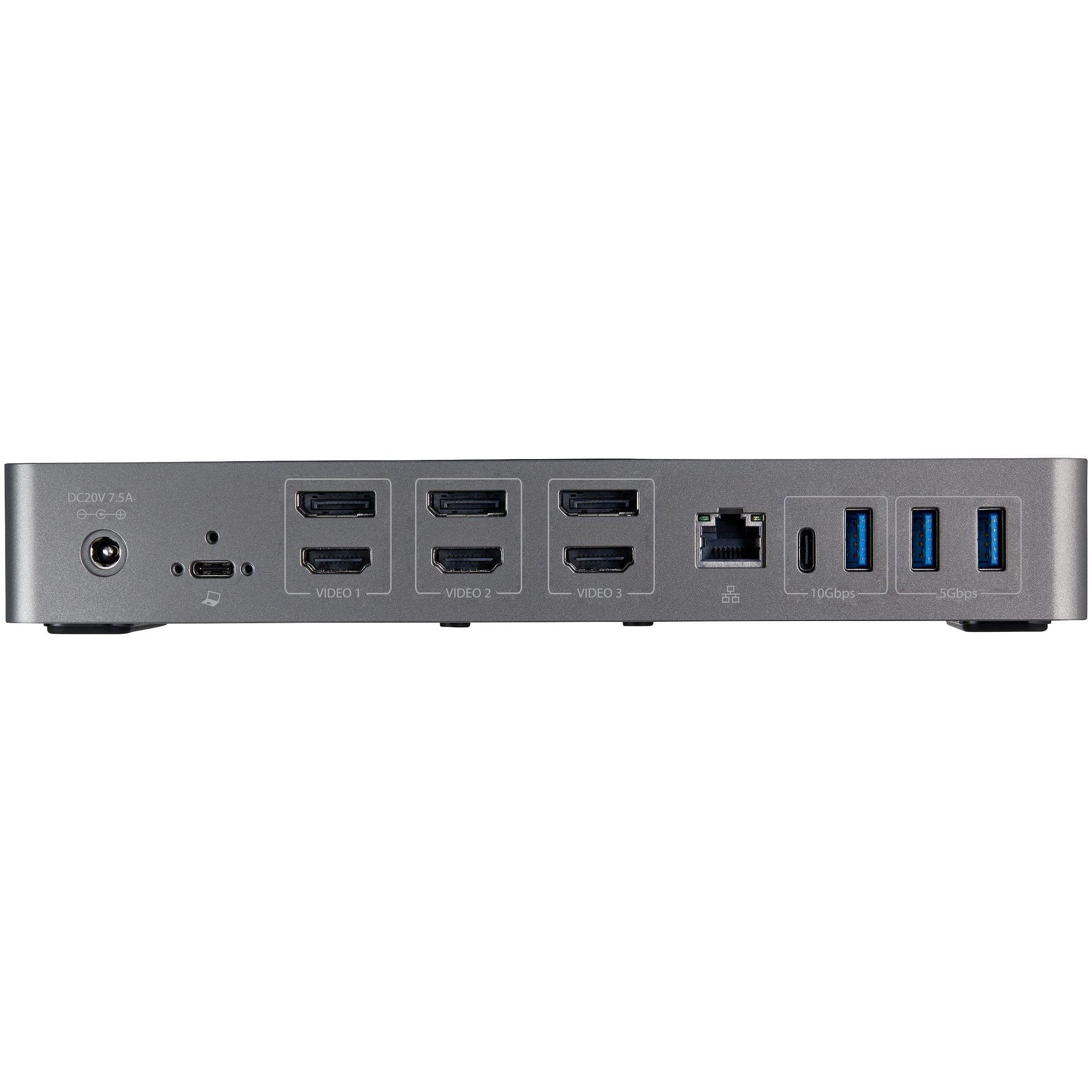 USB-C & USB-A Dock - Hybrid Universal Triple Monitor Laptop Docking Station w/ DisplayPort & HDMI 4K 60Hz - 85W Power Delivery, 6x USB Hub, GbE, Audio - USB 3.1 Gen 2 10Gbps - TAA