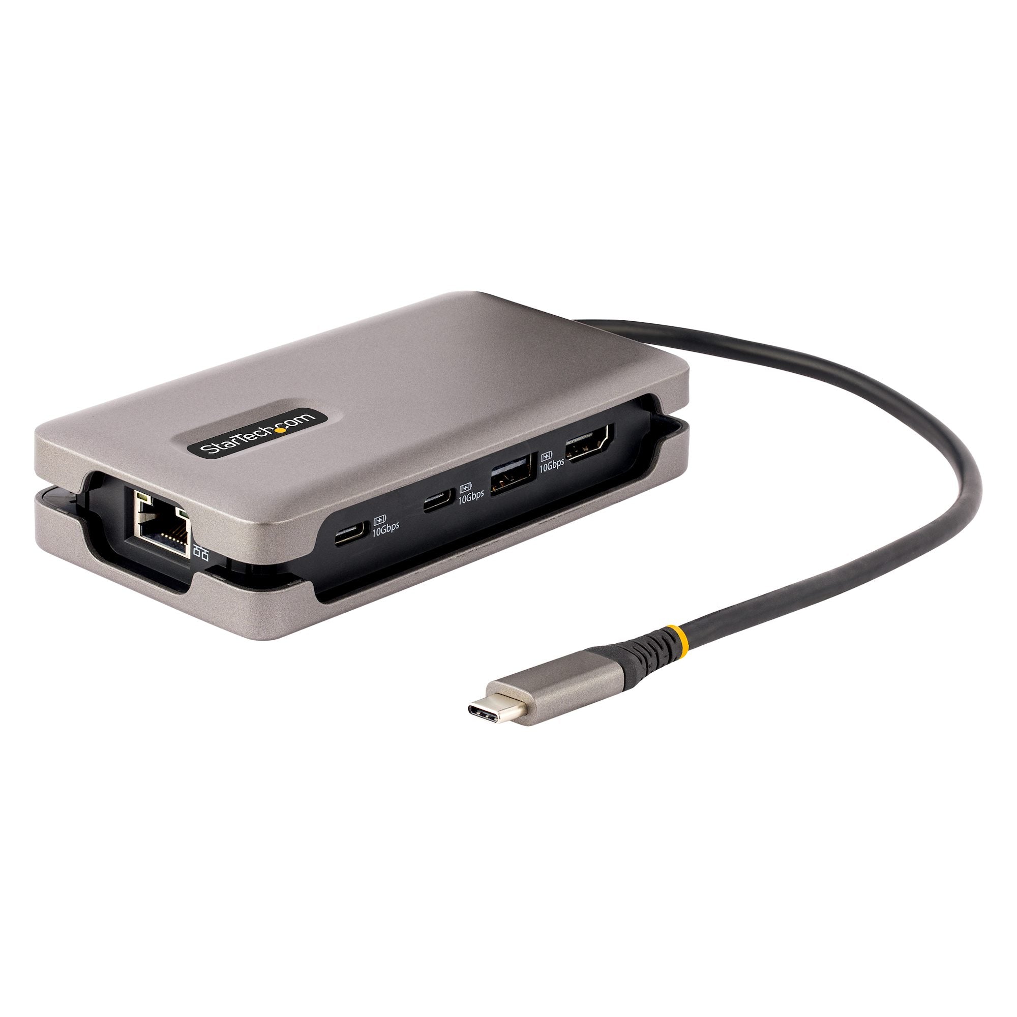 USB-C Multiport Adapter, 4K 60Hz HDMI 2.0b, HDR, USB 3.2 Gen 2 10Gbps Hub (2xUSB-C, 1xUSB-A), 100W PD Pass-Through, Mini Travel Dock, 12"/30cm Cable, Laptop Docking Station