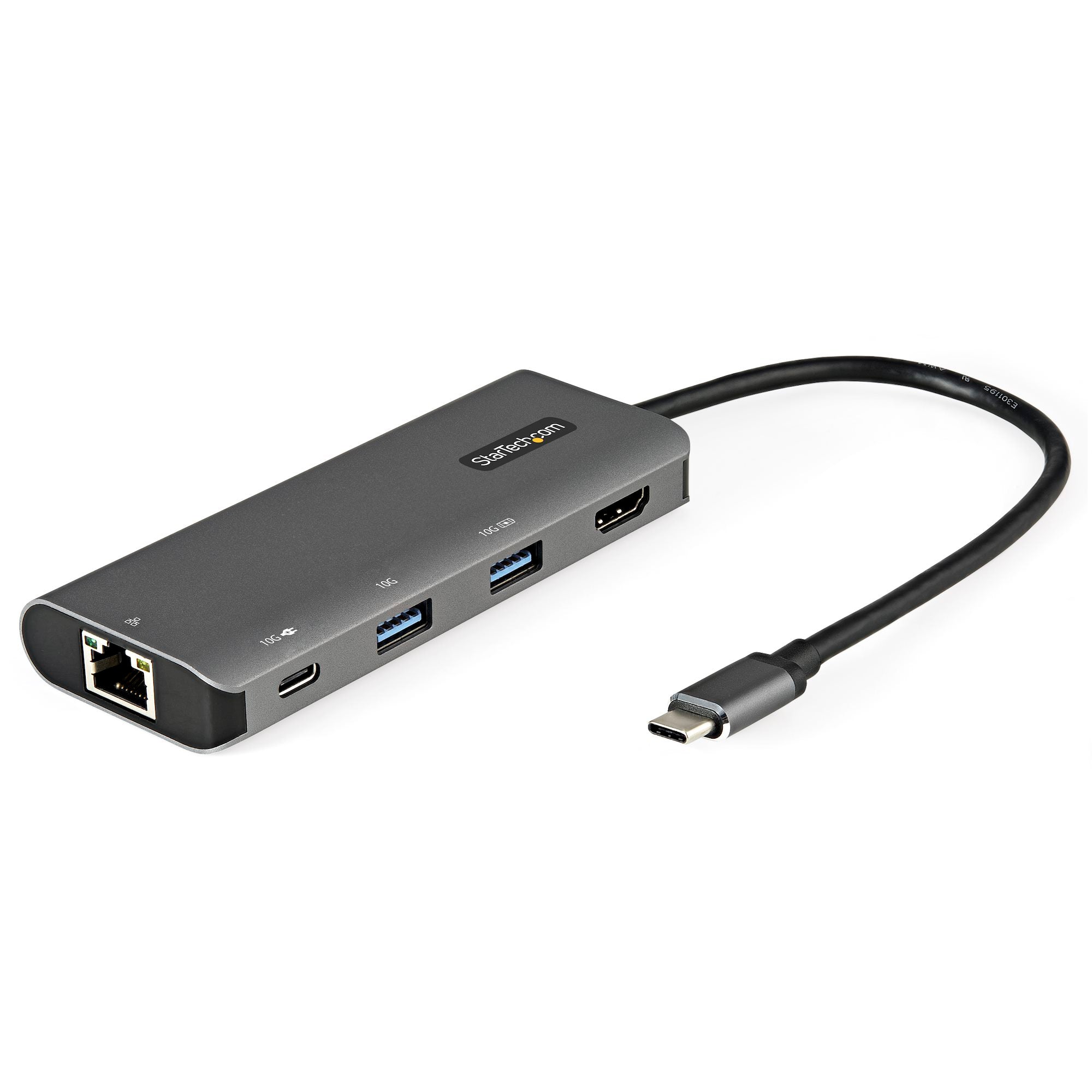 USB C Multiport Adapter - 10Gbps USB Type-C Mini Dock with 4K 30Hz HDMI - 100W Power Delivery Passthrough - 3-Port USB Hub, GbE - USB 3.1/3.2 Gen 2 Laptop Dock - 10" Cable