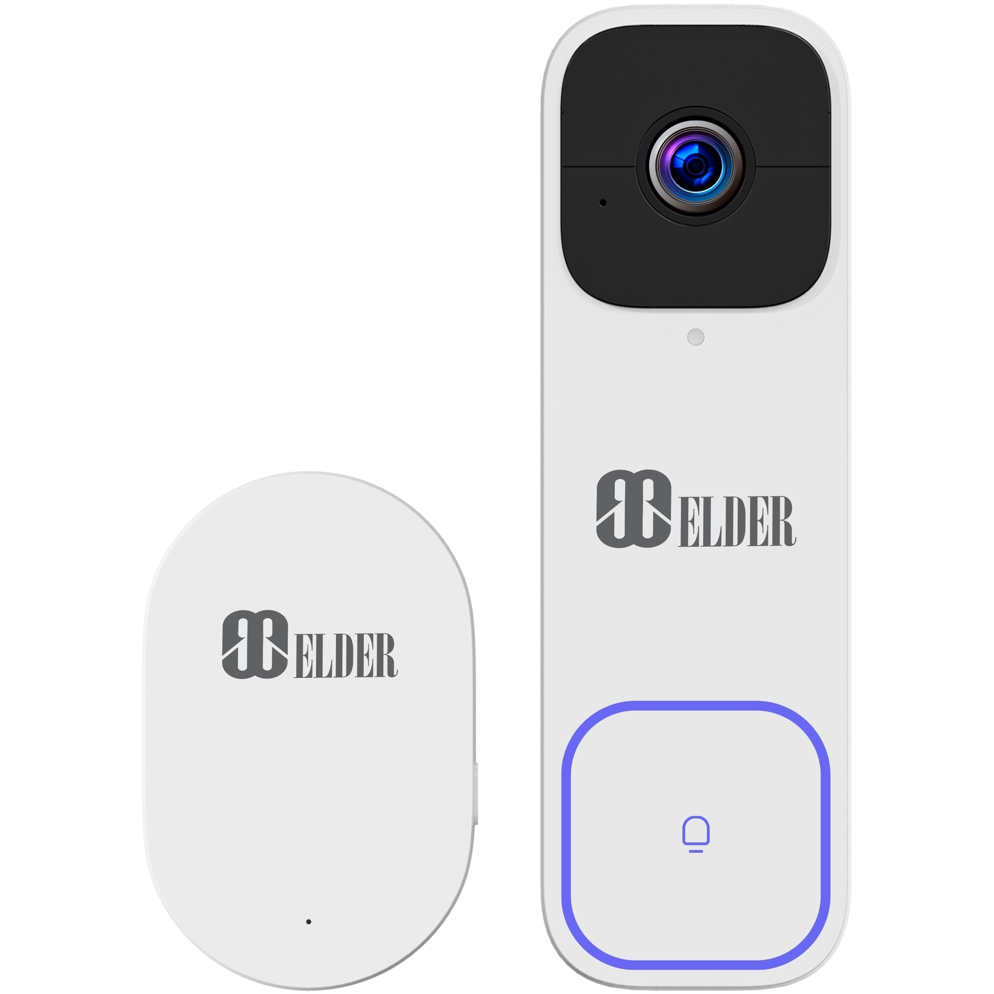 Elder Doorbell Camera 2K Wireless 64GB WiFi Battery-Operated & Chime, Smart Home AI Person & Package Detection & DIY Video Doorbell, Works with Google Assistant & Alexa