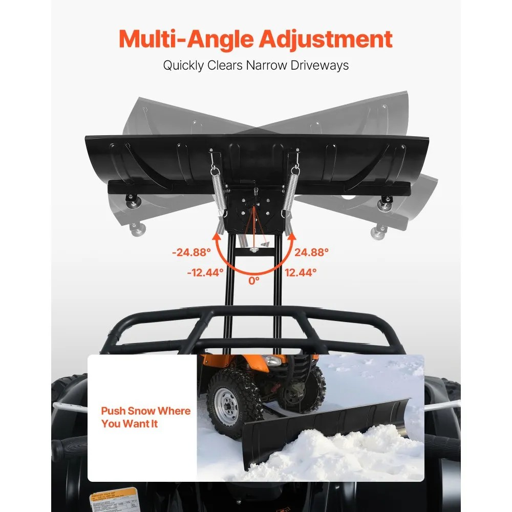 60-Inch Universal ATV Snow Plow Kit, Adjustable Steel Blade for ATV and UTV