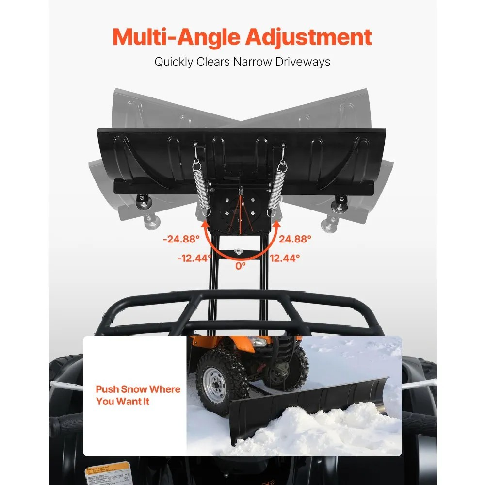 48-Inch Universal ATV Snow Plow Kit, Adjustable Steel Blade for ATV and UTV