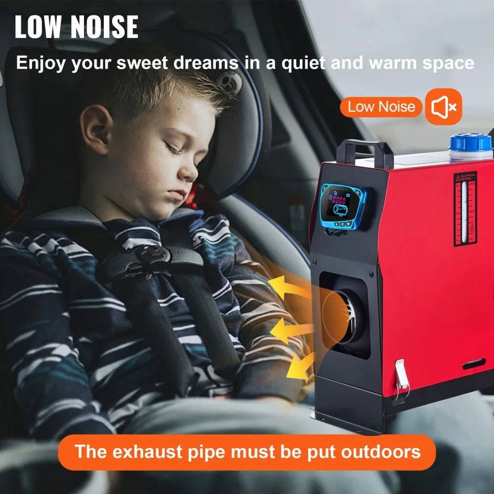 8KW 12V Diesel Air Heater with Muffler, LCD Switch and Remote Control
