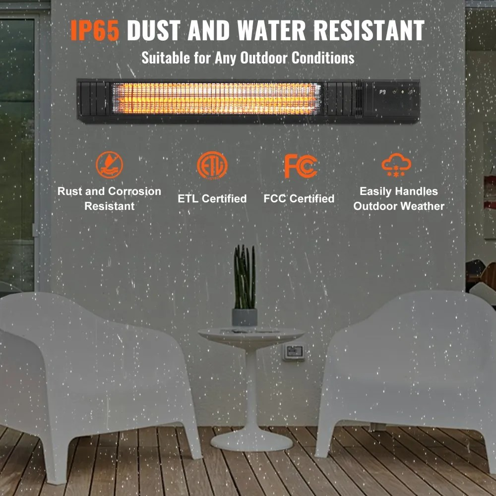 1500W Infrared Space Heater with Remote Control, 9 Speeds and Timer