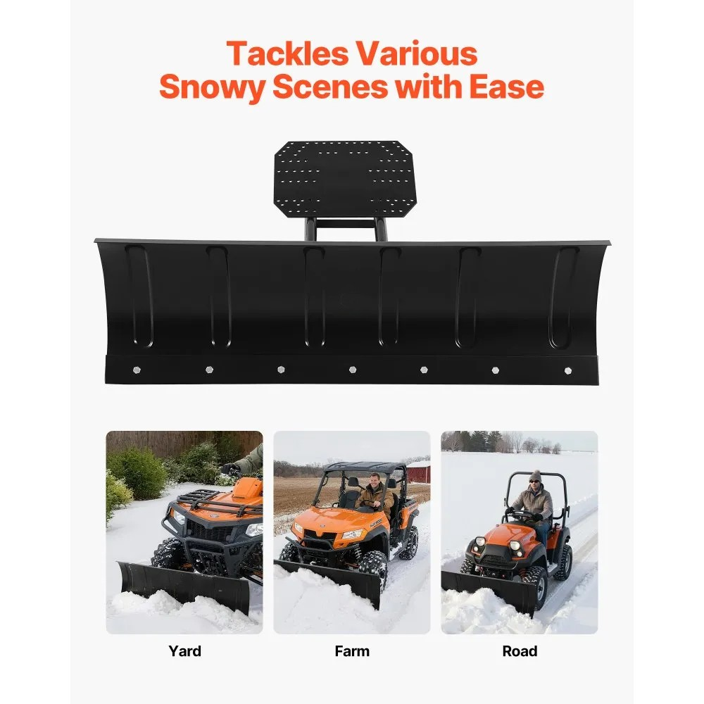 48-Inch Universal ATV Snow Plow Kit, Adjustable Steel Blade for ATV and UTV