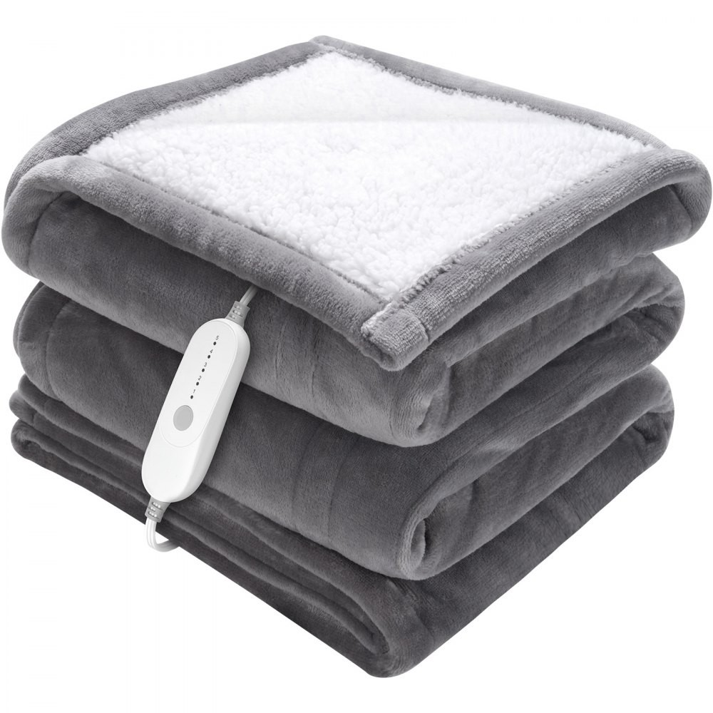 50" x 60" Electric Heating Blanket with Soft Sherpa Lining and Remote Control