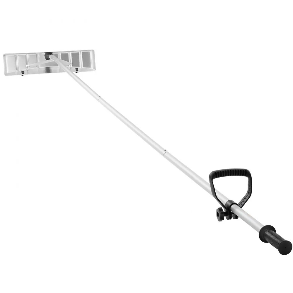 25-Inch Roof Snow Rake with 21 ft Reach, Aluminum Handle and Rolling Wheels