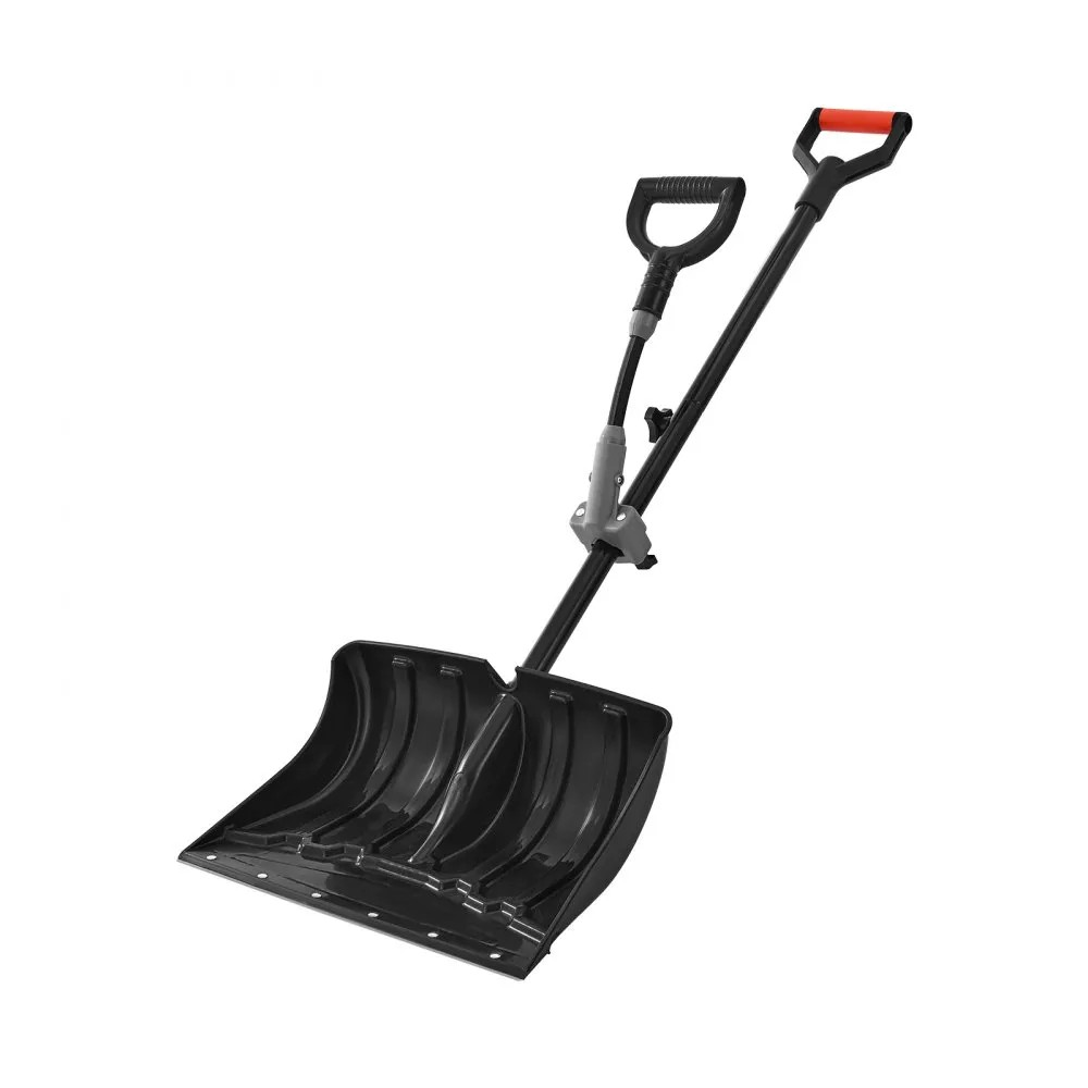 18-Inch Plastic Snow Shovel with D-Shaped Assist Handles and Non-Slip Grip