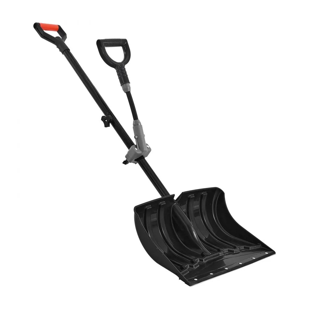 18-Inch Plastic Snow Shovel with D-Shaped Assist Handles and Non-Slip Grip