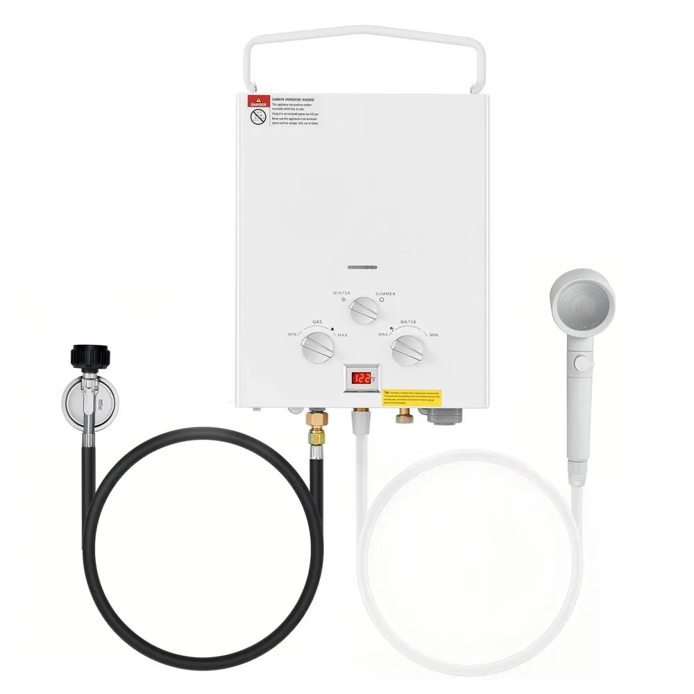 Portable Propane Tankless Water Heater, 5L with Water Pump for RV Camping