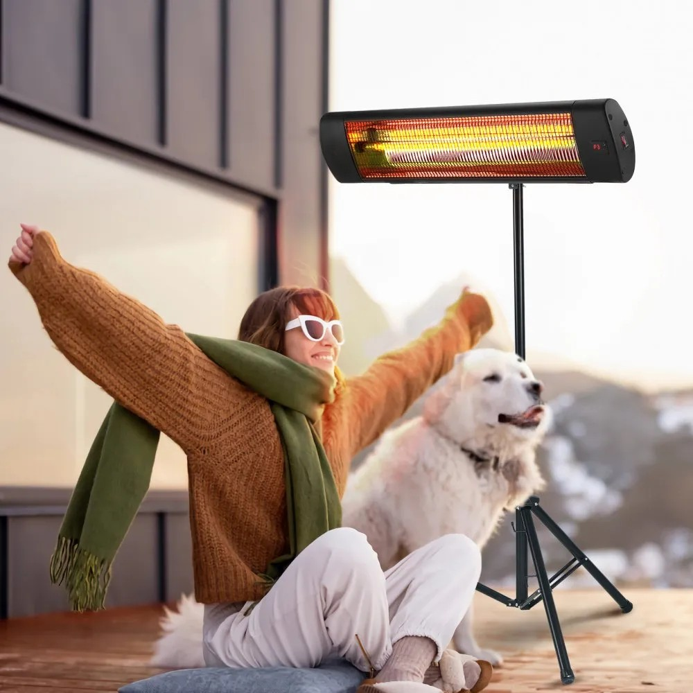 1500W Infrared Space Heater, 34-Inch Electric Heater with Remote Control