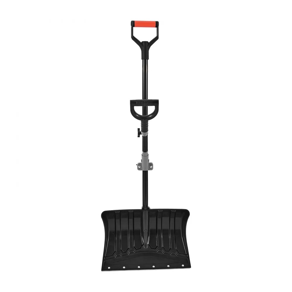18-Inch Plastic Snow Shovel with D-Shaped Assist Handles and Non-Slip Grip