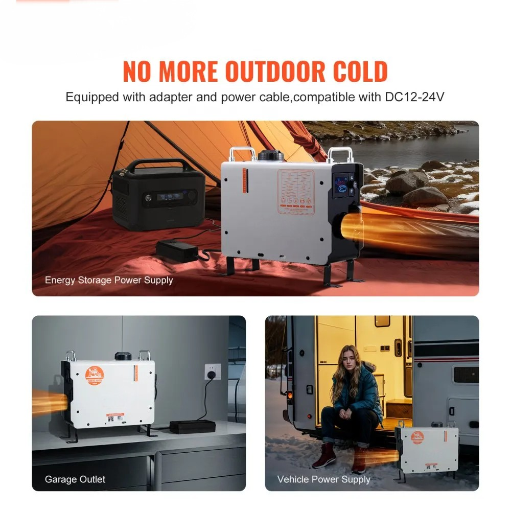 2KW Diesel Air Heater with Bluetooth, Remote Control and Digital Display
