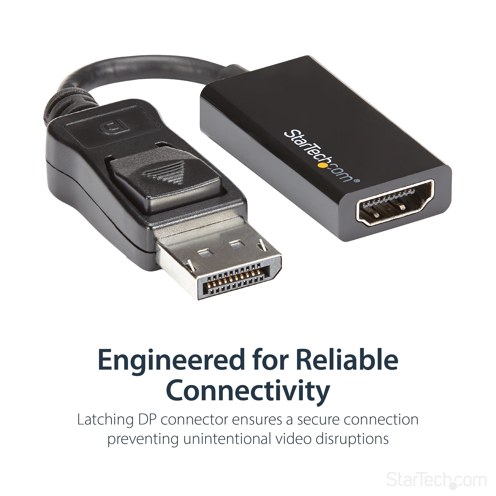 DisplayPort to HDMI Adapter - 4K 60Hz Active DP 1.4 to HDMI 2.0 Video Converter - DP to HDMI Monitor/TV/Display Cable Adapter Dongle - Latching DP Connector