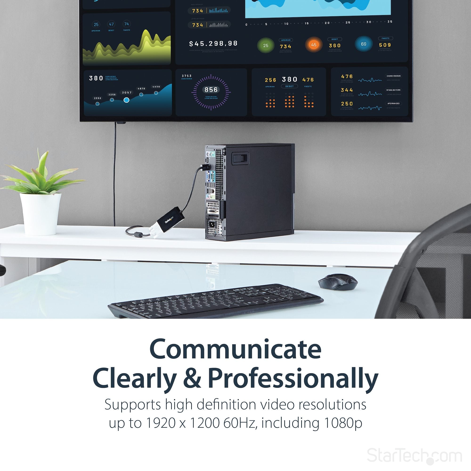 Travel A/V adapter: 3-in-1 DisplayPort to VGA DVI or HDMI converter