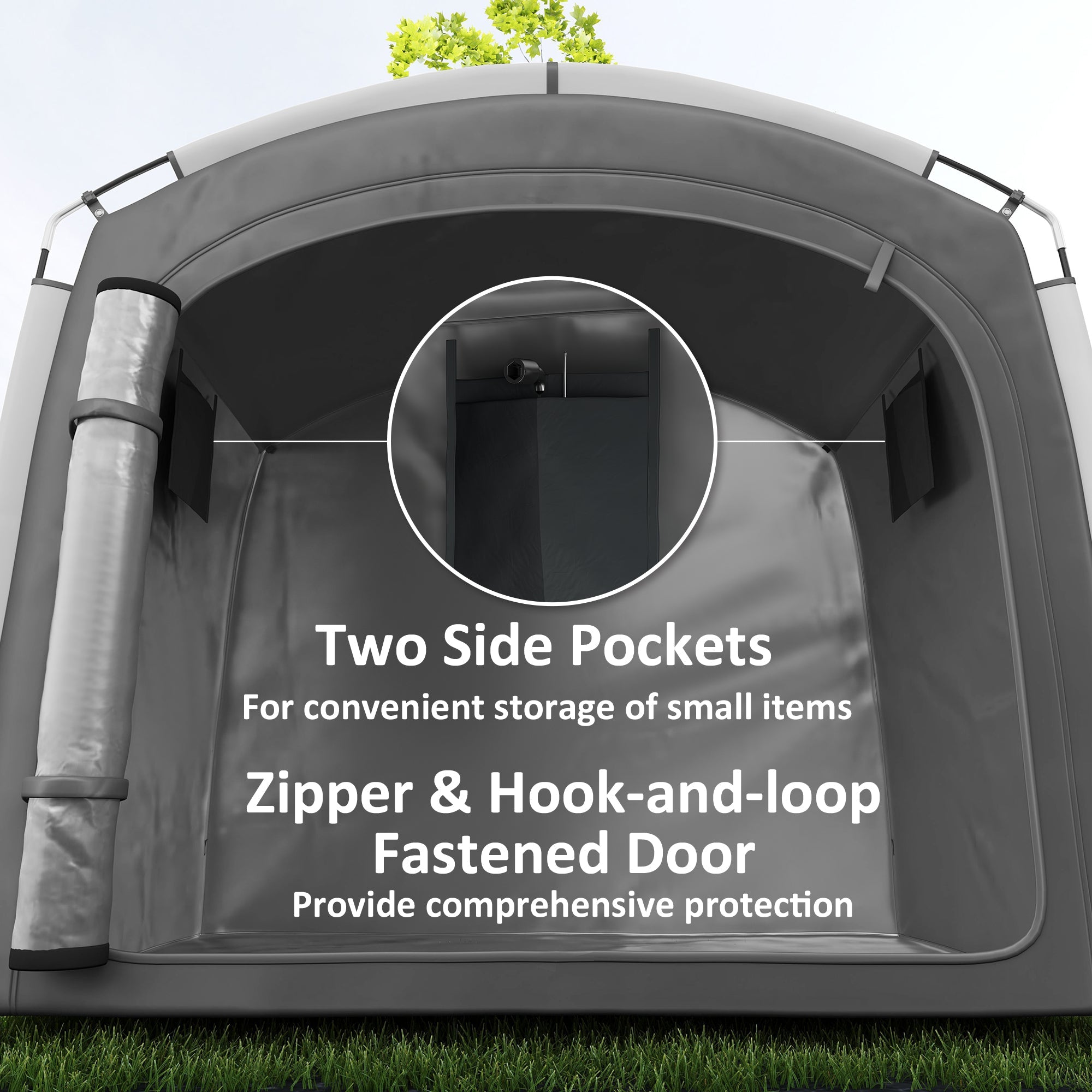 Outsunny Bike Storage Shed Tent, Portable and Waterproof with 210D Oxford Fabric and Carry Bag for 3-4 Bicycles, Dark Grey