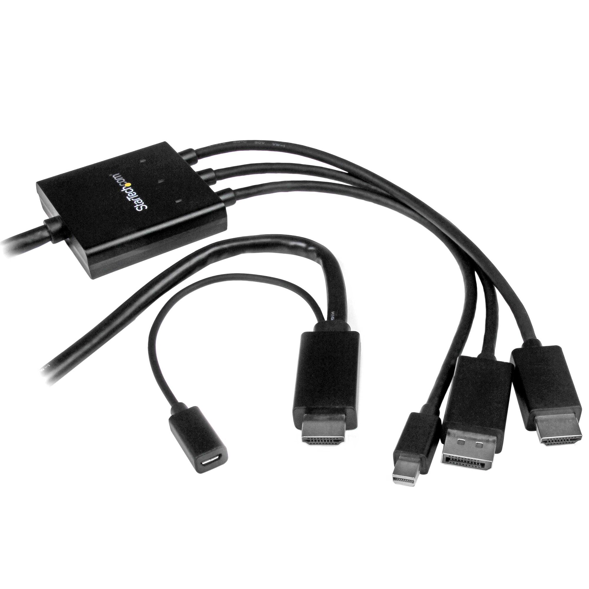 6.6ft (2m) HDMI, DisplayPort or Mini DisplayPort to HDMI Converter Cable