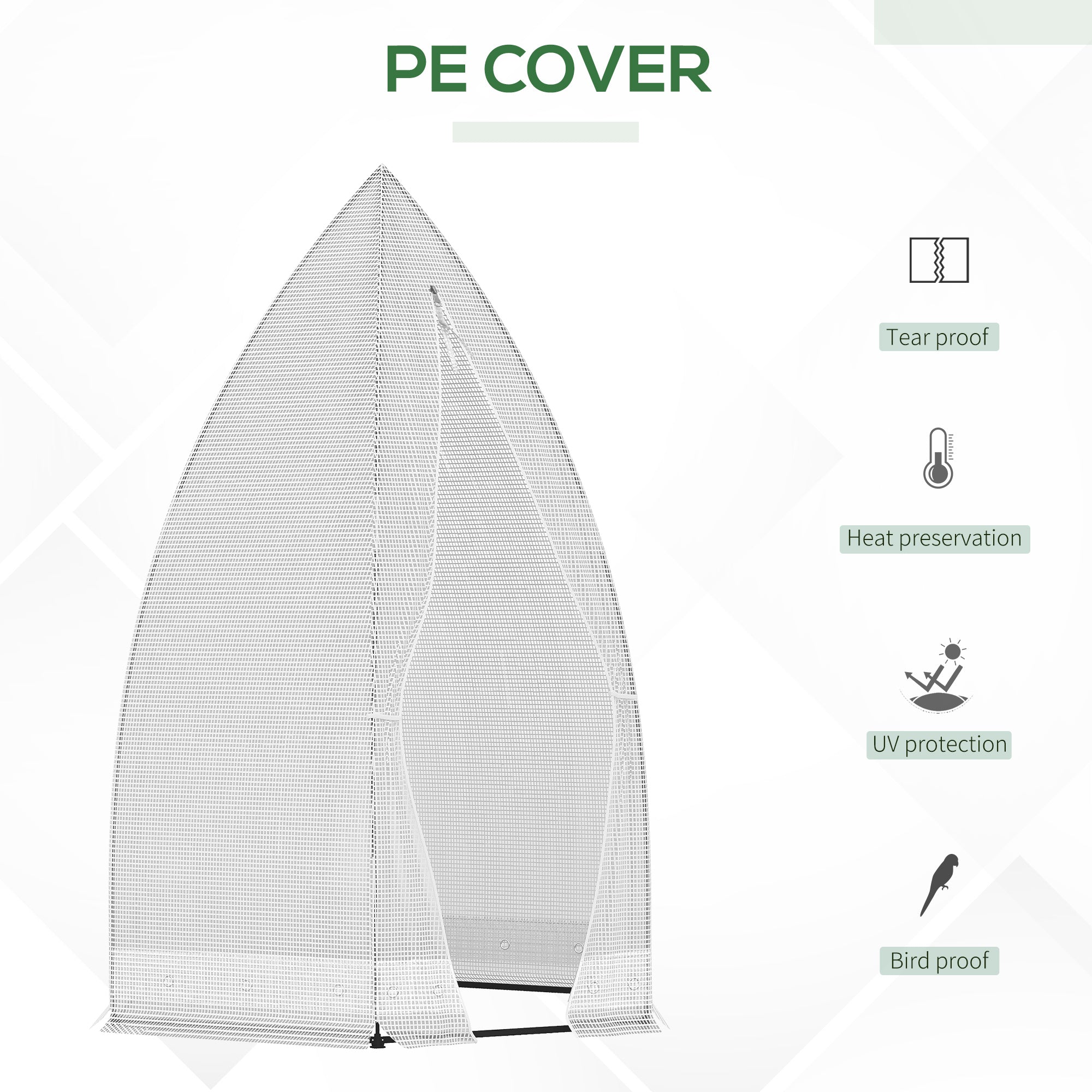 Outsunny Portable Greenhouse: 55"x55"x71" White Zippered Door Outdoor Garden Patio Hot House