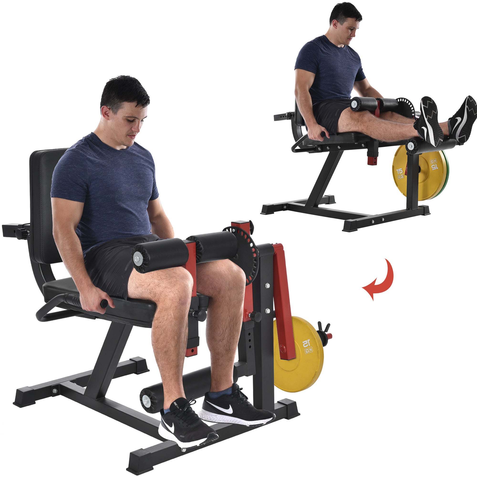 Leg Extension and Curl Machine - Adjustable Seat Backrest, Rotary Leg Extension, and Leg Curl for Home Gym, Hamstring & Quadriceps WorkoutÂ