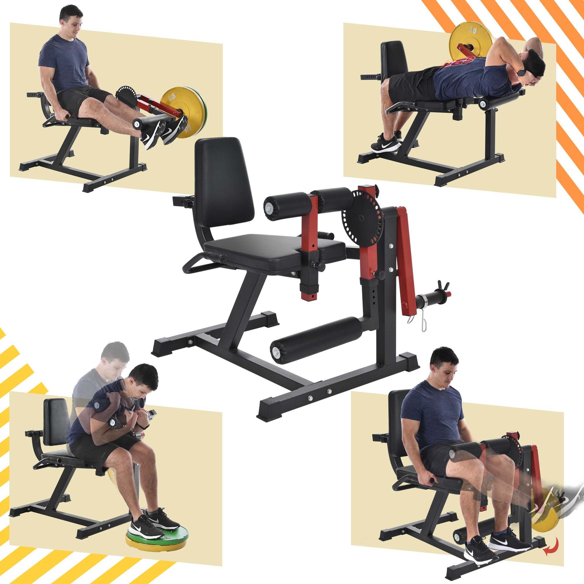 Leg Extension and Curl Machine - Adjustable Seat Backrest, Rotary Leg Extension, and Leg Curl for Home Gym, Hamstring & Quadriceps WorkoutÂ