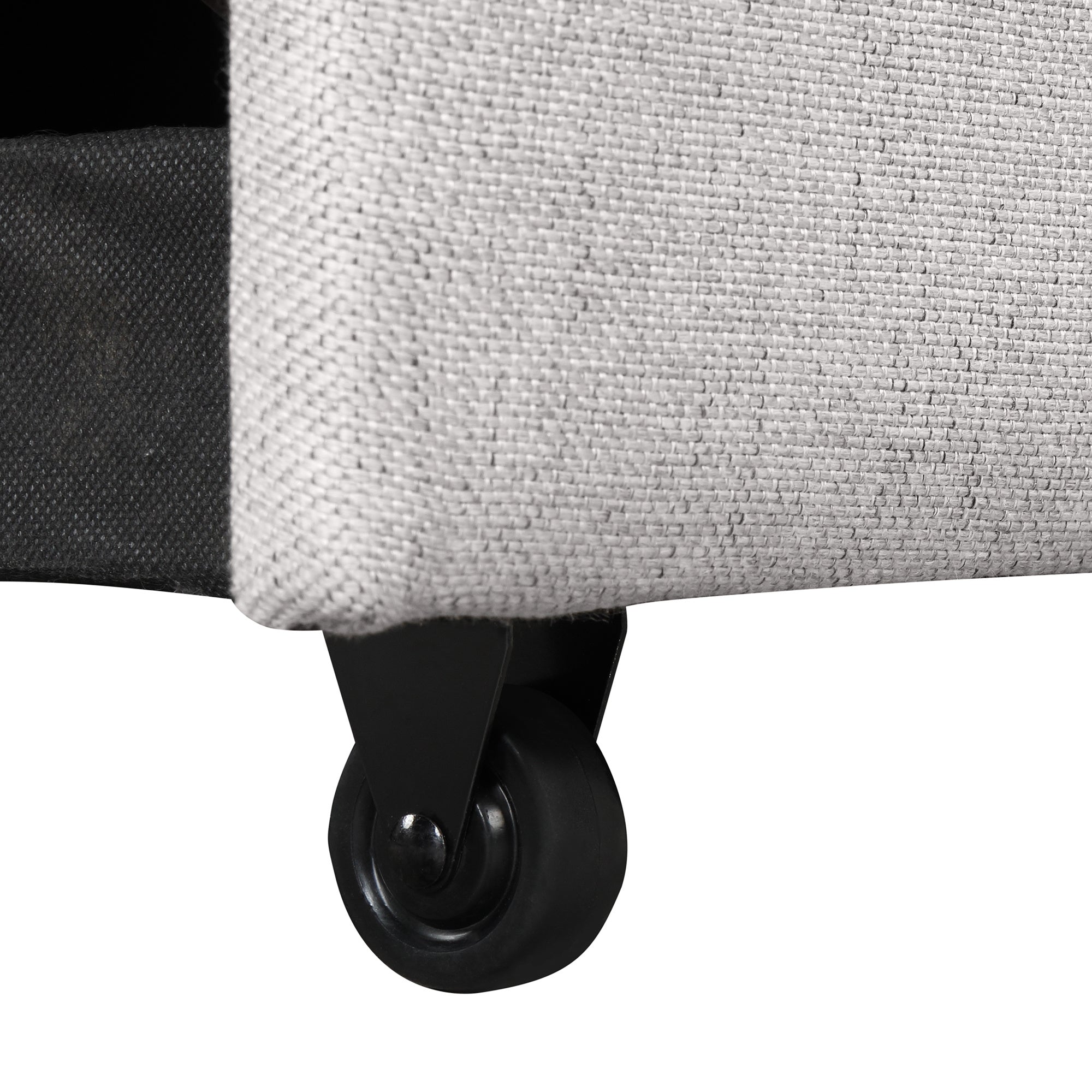 Pull Out Sofa Bed Modern Padded Upholstered Sofa Bed ; Linen Fabric 3 Seater Couch with Storage Chaise and Cup Holder ; Small Couch for Small SpacesÂ