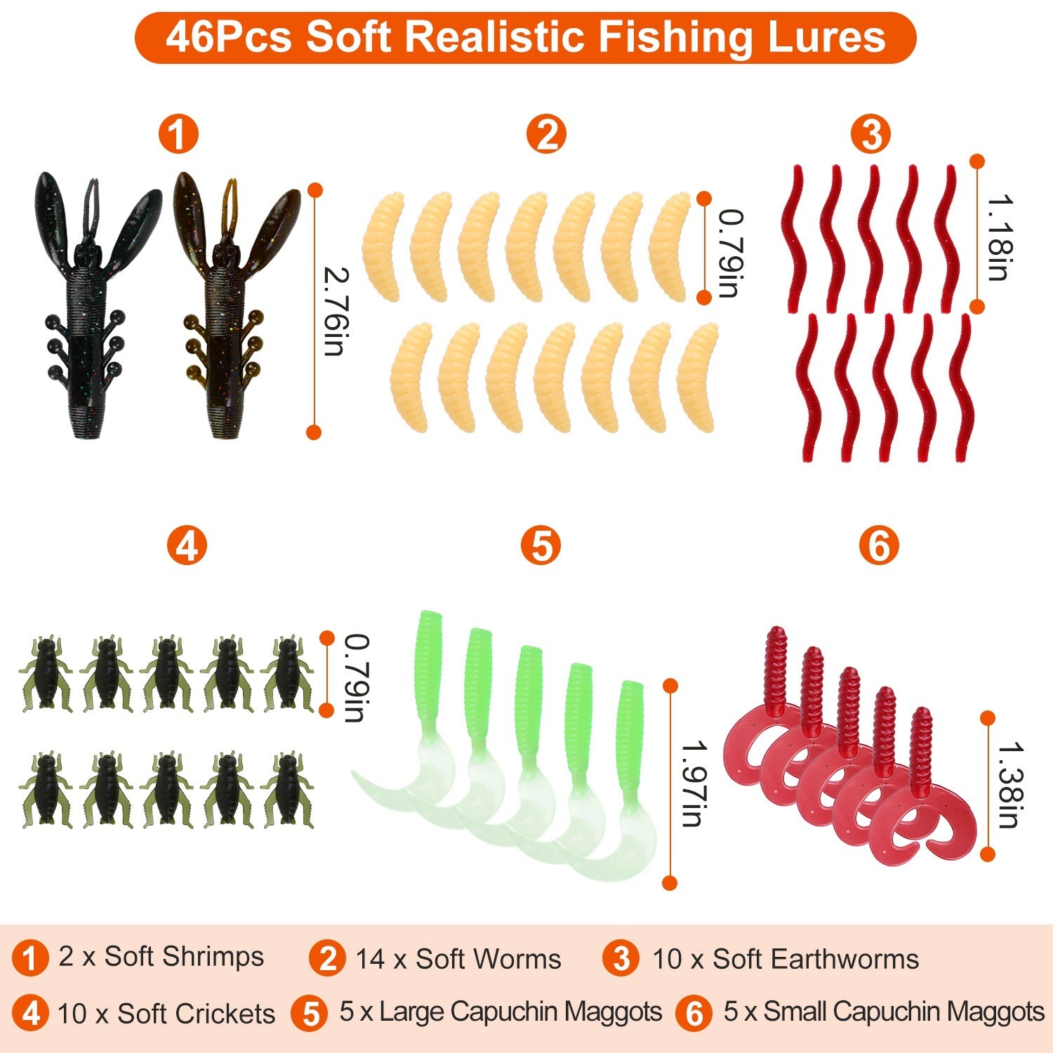 101-Piece Fishing Lures Kit – Soft Plastic Baits, Spoon Fishing Gear, Crankbaits, and Tackle BoxÂ