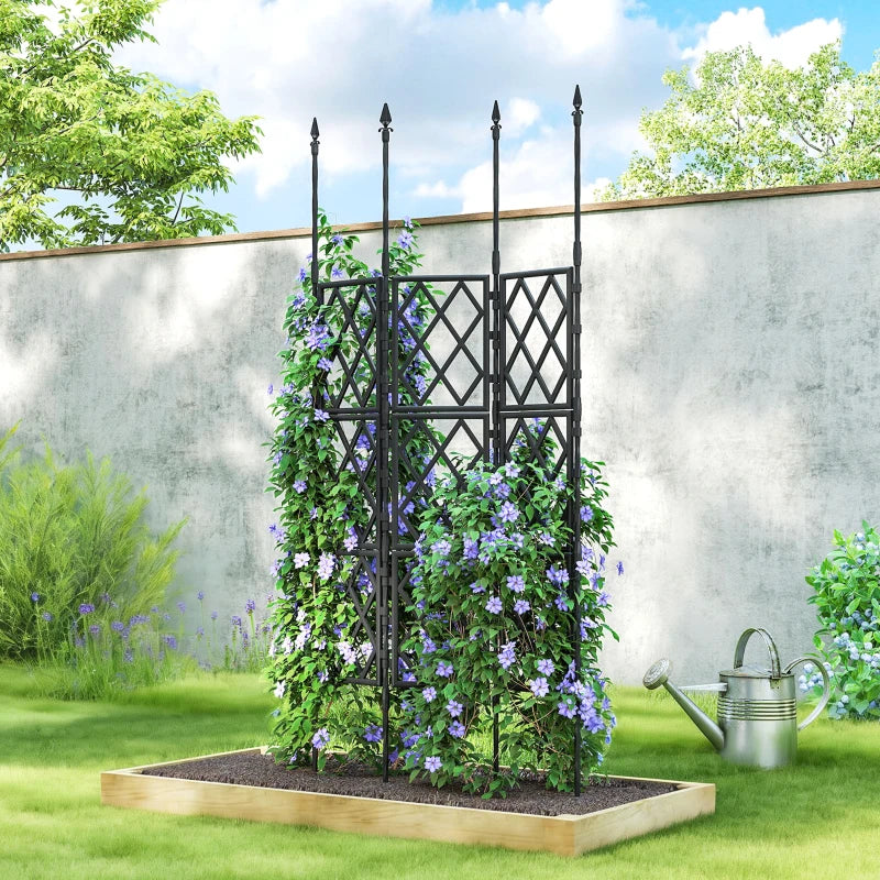 Foldable Garden Trellis, 33.5 x 77.6 Inch Lattice Climbing Support Trellis for Garden, DIY Assembly, Black