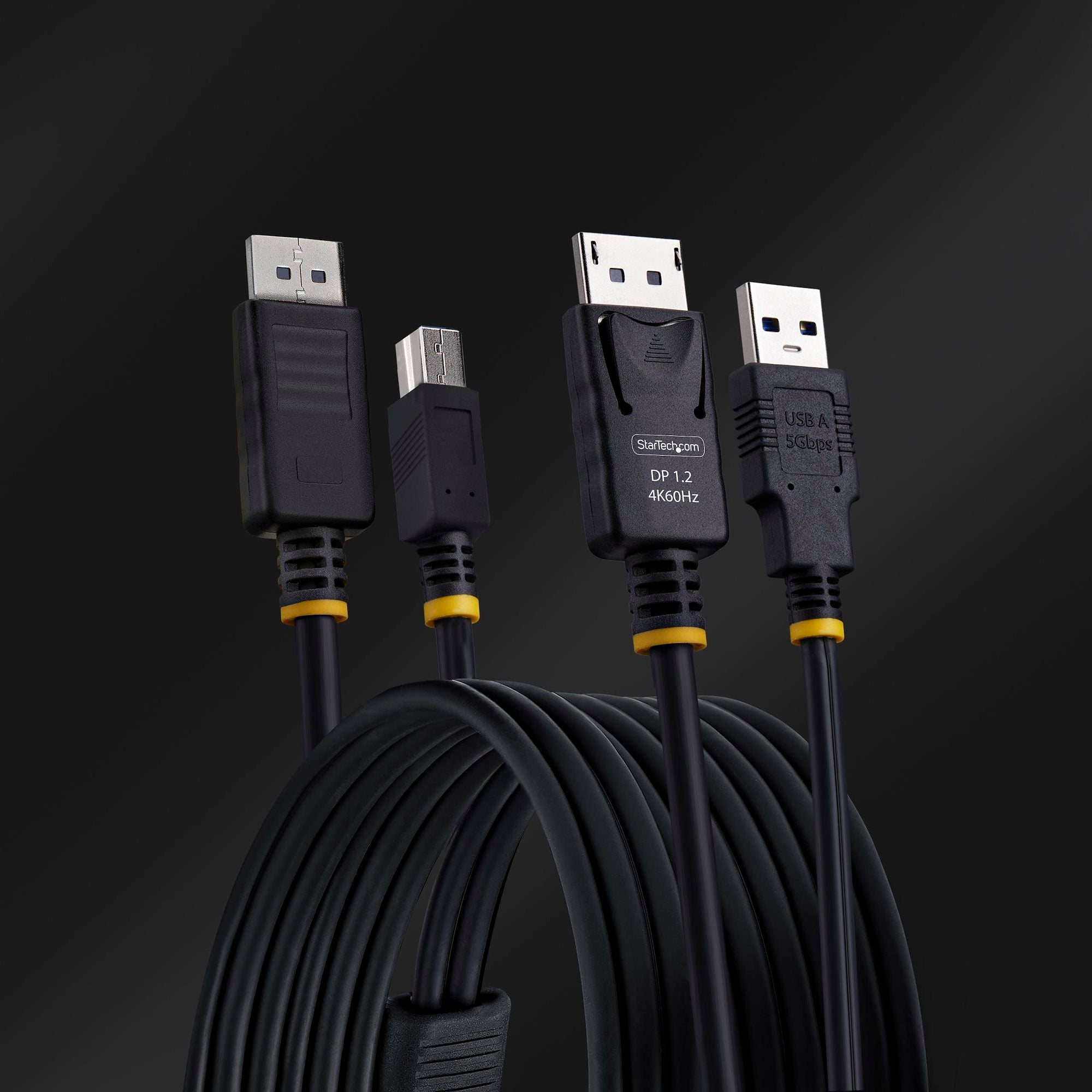 DisplayPort and USB 5Gbps KVM Cable, 4K 60Hz, Universally Compatible DP 1.2/USB 3.0 Combo Cable for KVM Switches